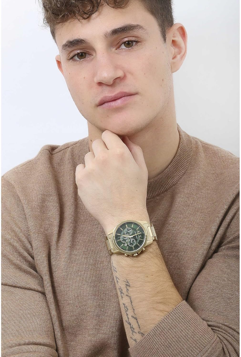 Thumbnail 1 de Armani Exchange Watch for Men – Montre élégante en acier doré avec chronographe