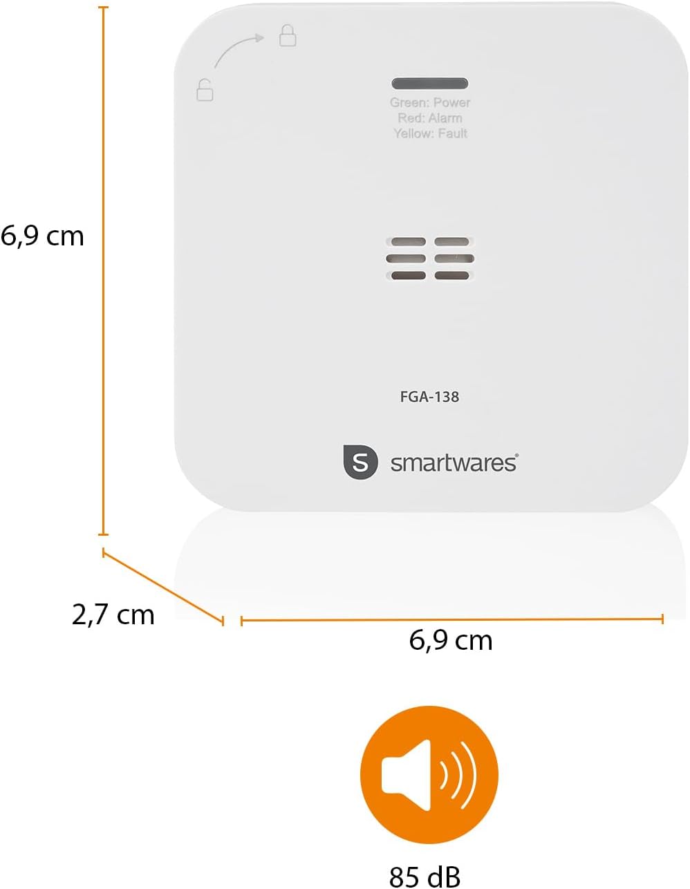 Thumbnail 2 de Smartwares Détecteur de CO connecté — 85 dB, capteur 10 ans, notifications via app