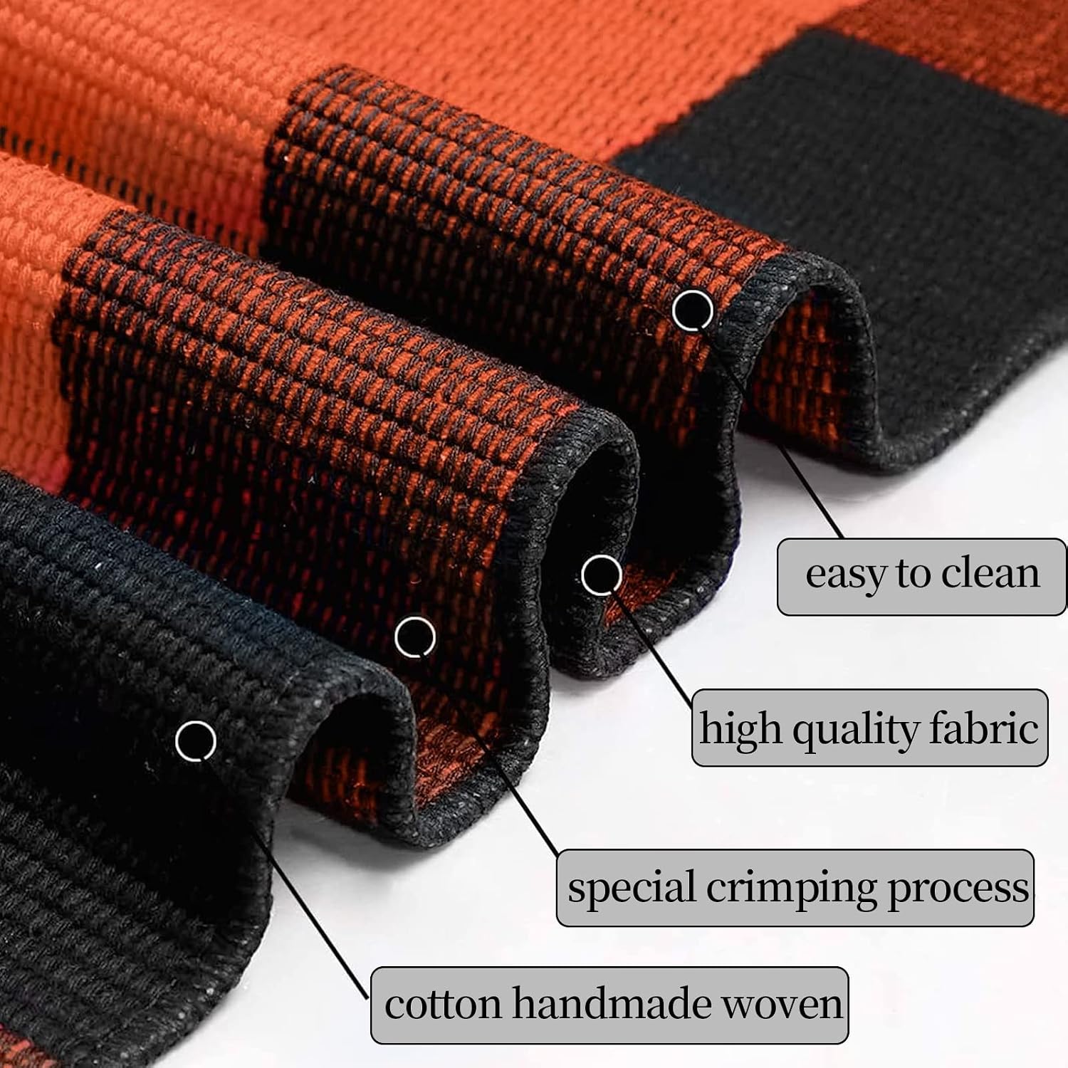 Detalle 2 de SEEKSEE Rug-SKS 3' x 5' Cotton Buffalo Plaid Entryway Rug