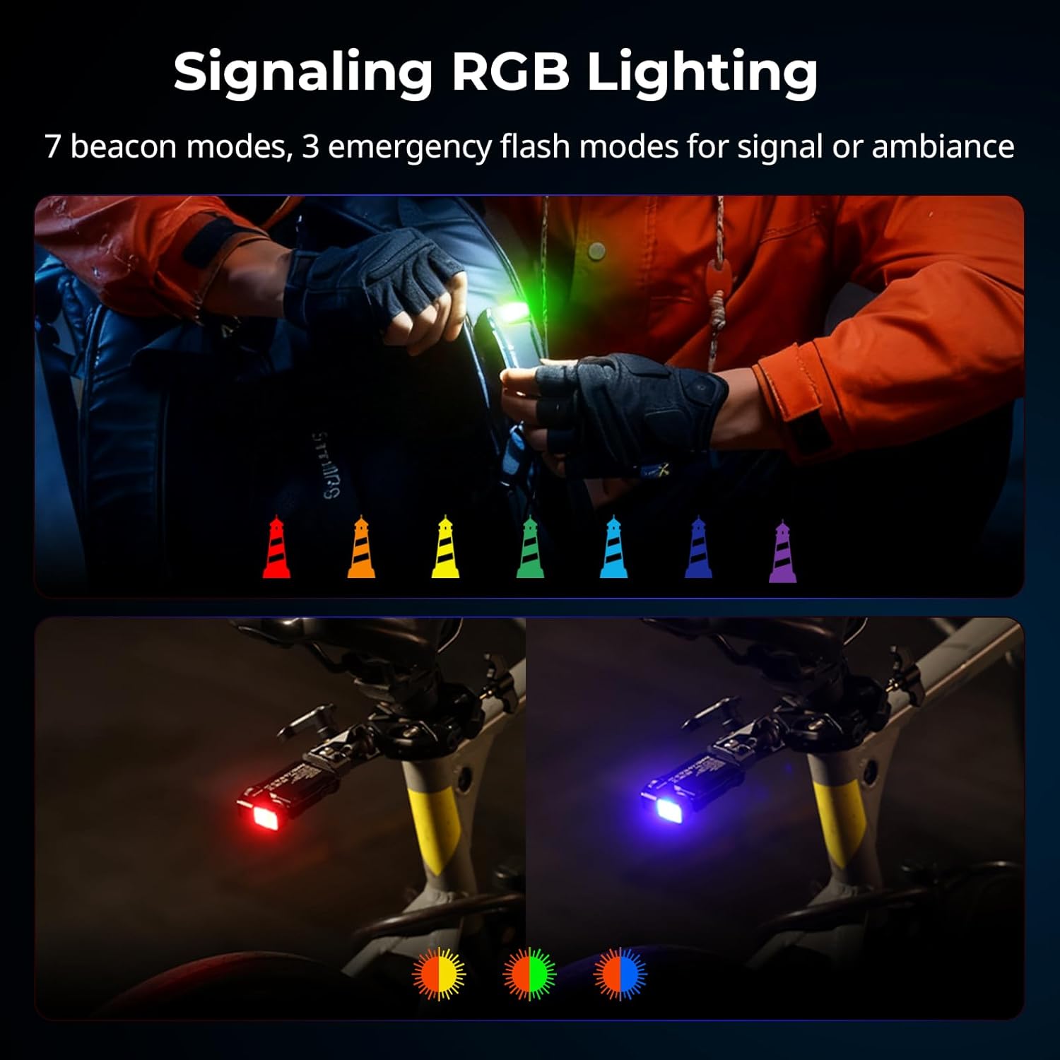 Detalle de SMALLRIG x WUBEN Lampe Torche Mini Rechargeable, 400 Lumens, RGB – format poche, IP65, USB-C, 1/4"-20