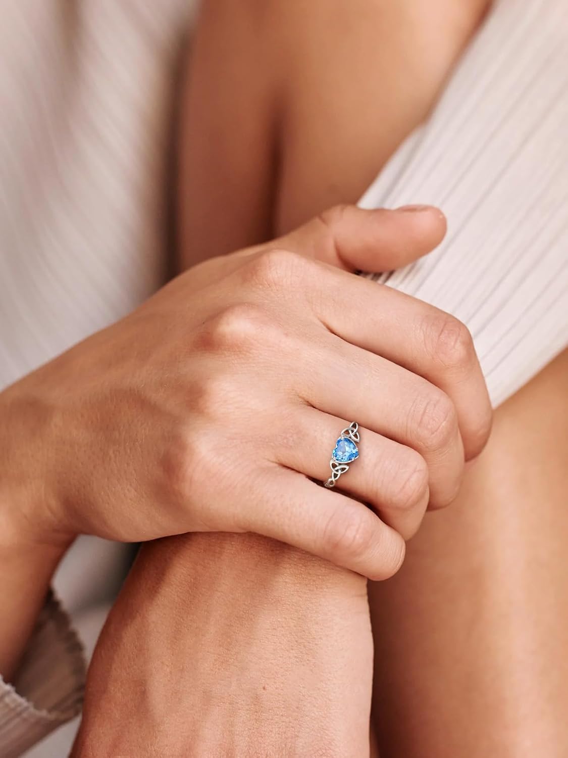Thumbnail 5 de ChicSilver Bague Femme Argent Reglable — Anneau cœur et motif Celtique, cadeau élégant