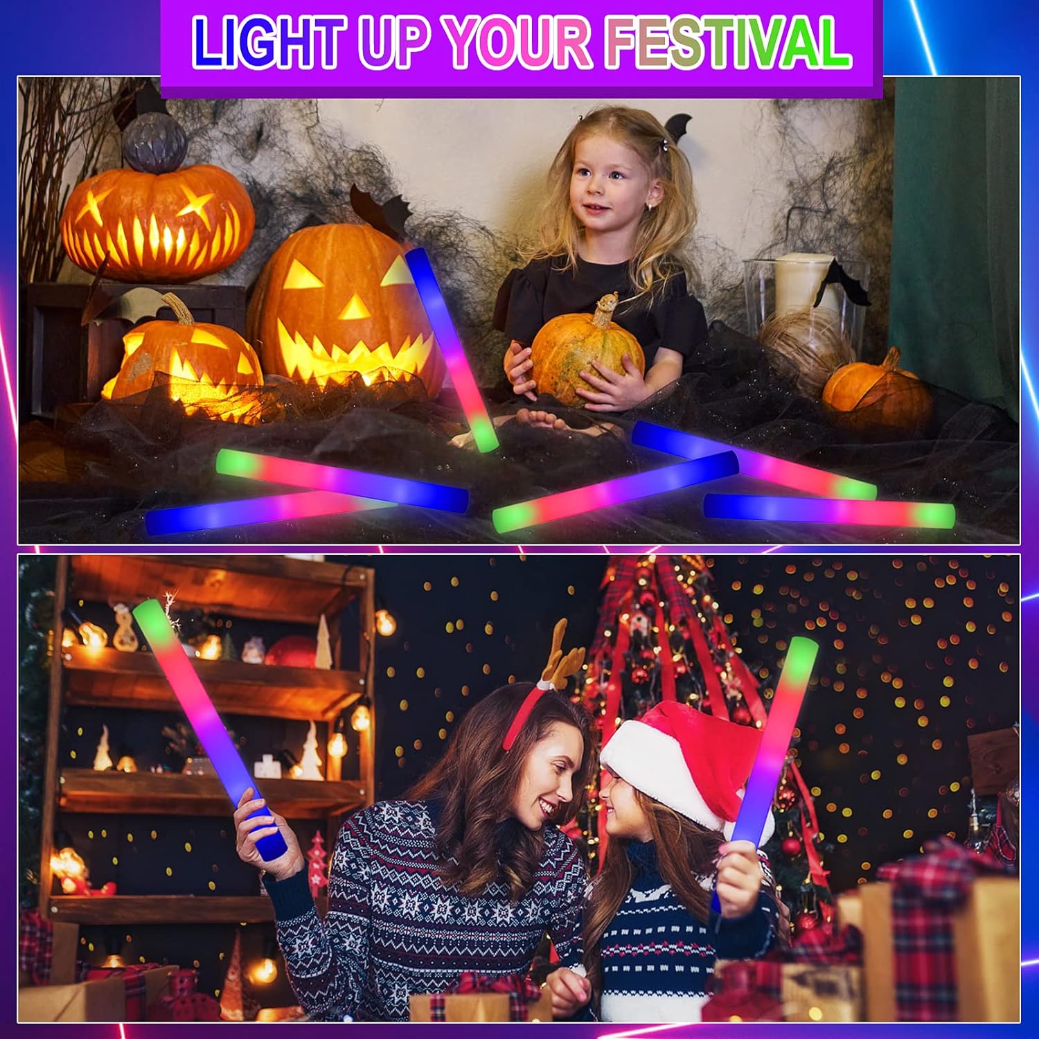 Thumbnail 5 de YYYuYong 68pcs LED Foam Glow Sticks