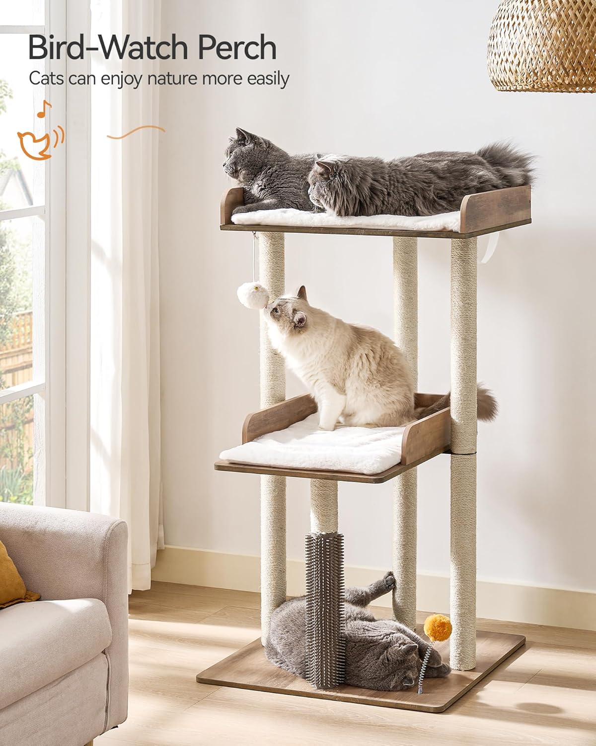 Detalle 2 de FourFurPets Katzenbaum 111 cm Greige
