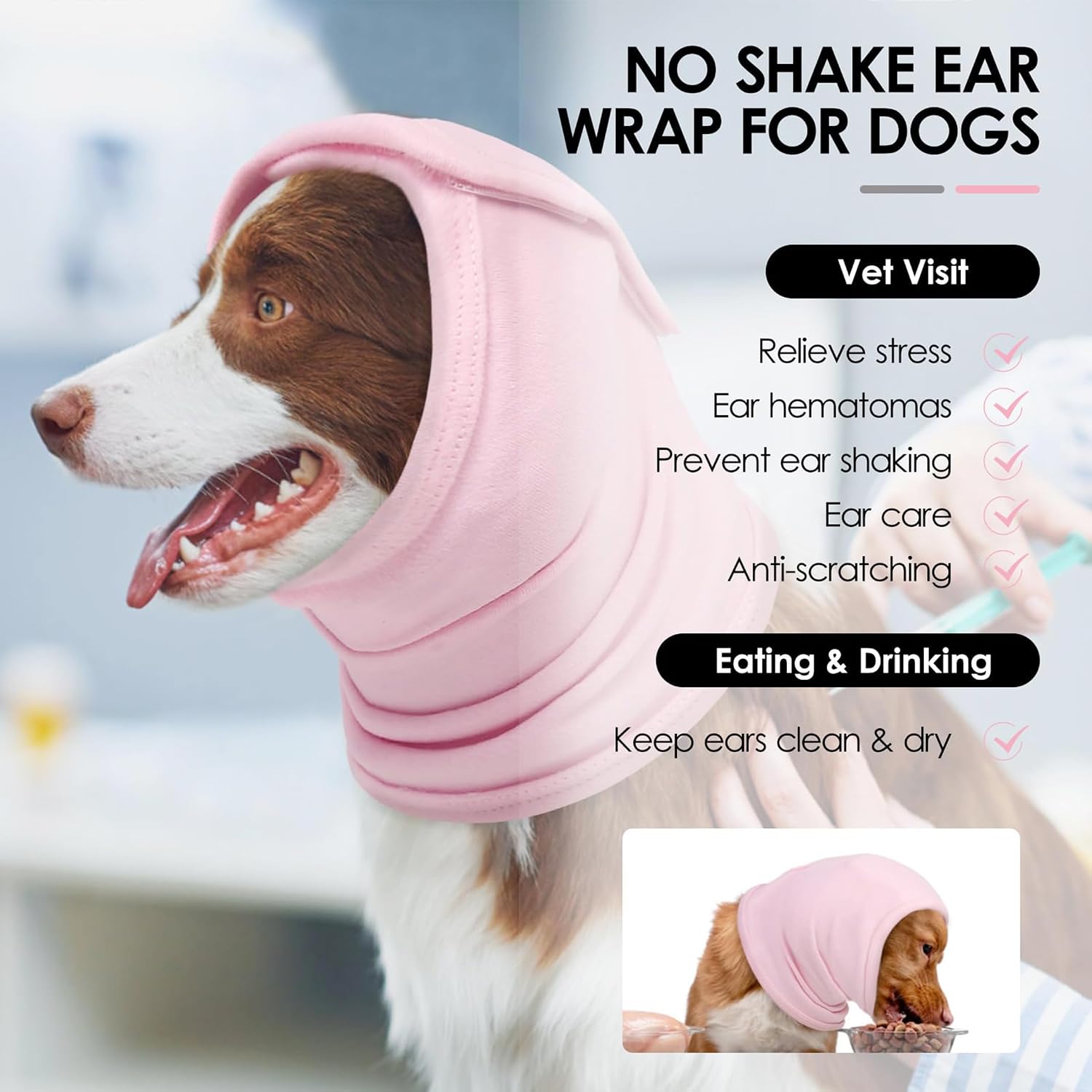 Thumbnail 4 de Dog calming noise hoodie for pets, Ear wraps