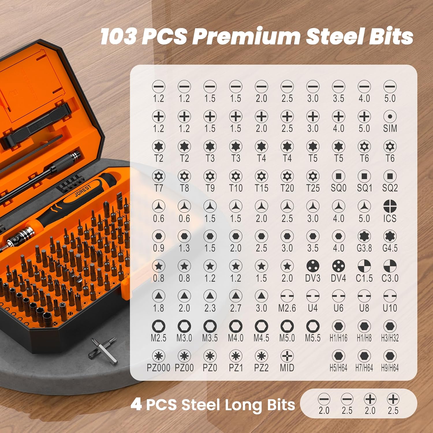 Detalle de JOREST 115 in 1 Feinmechaniker Schraubendreher-Set – Präzises Reparaturwerkzeug für PC, Laptop, Konsolen und mehr