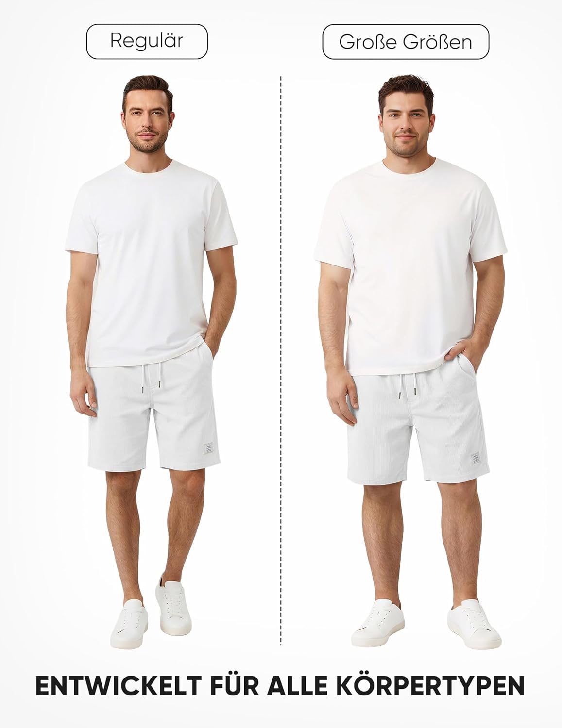 Thumbnail 3 de JMIERR Corduroy Shorts Herren – Sommer Freizeit, elastischer Bund, 100% Polyester