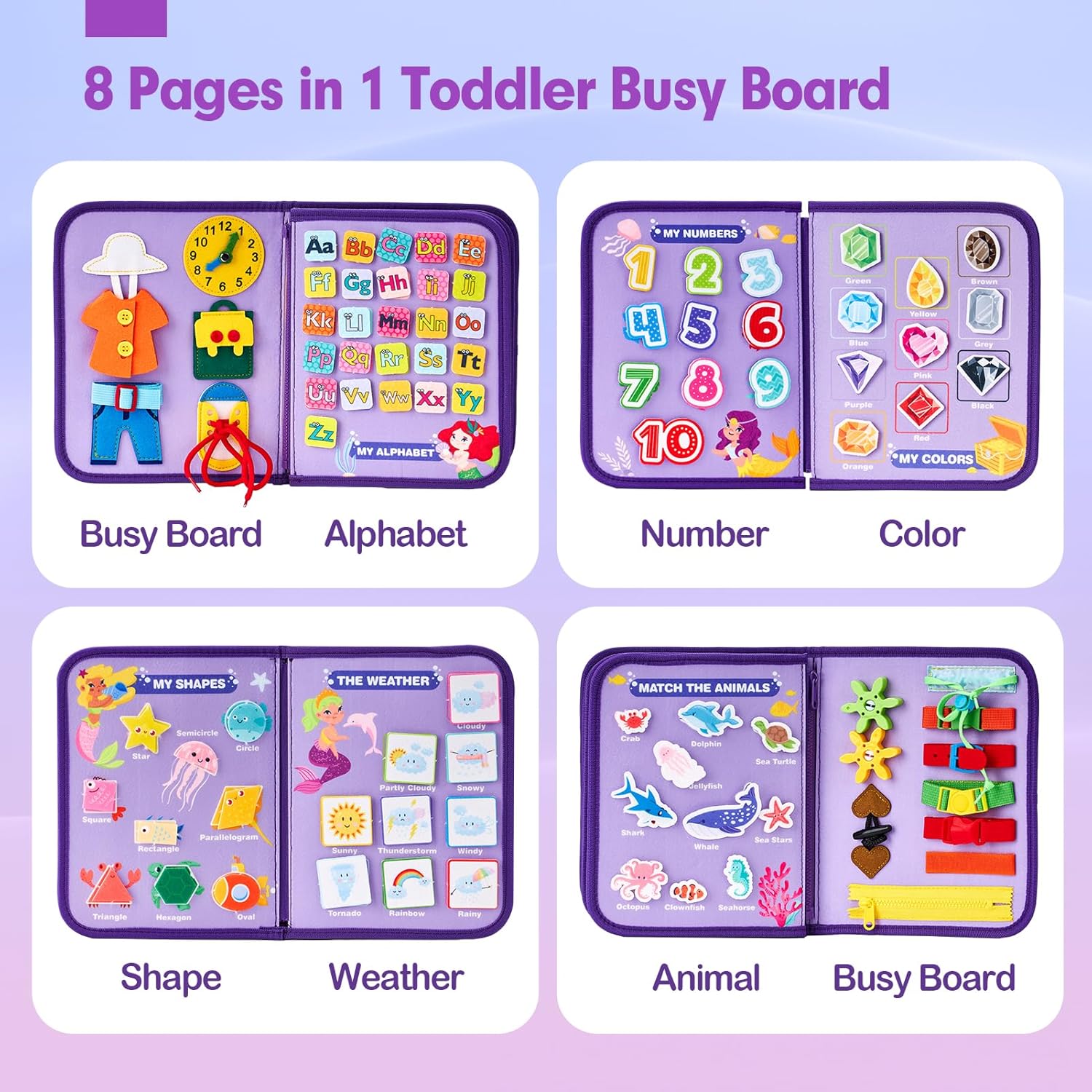 Thumbnail 1 de hahaland Montessori Busy Board 8 in 1