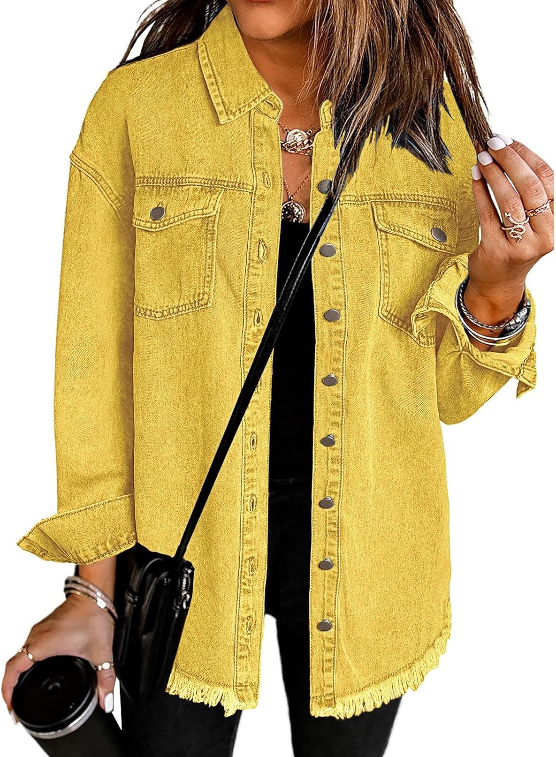 Thumbnail 6 de Vetinee Oversized Denim Shacket Blue 💙