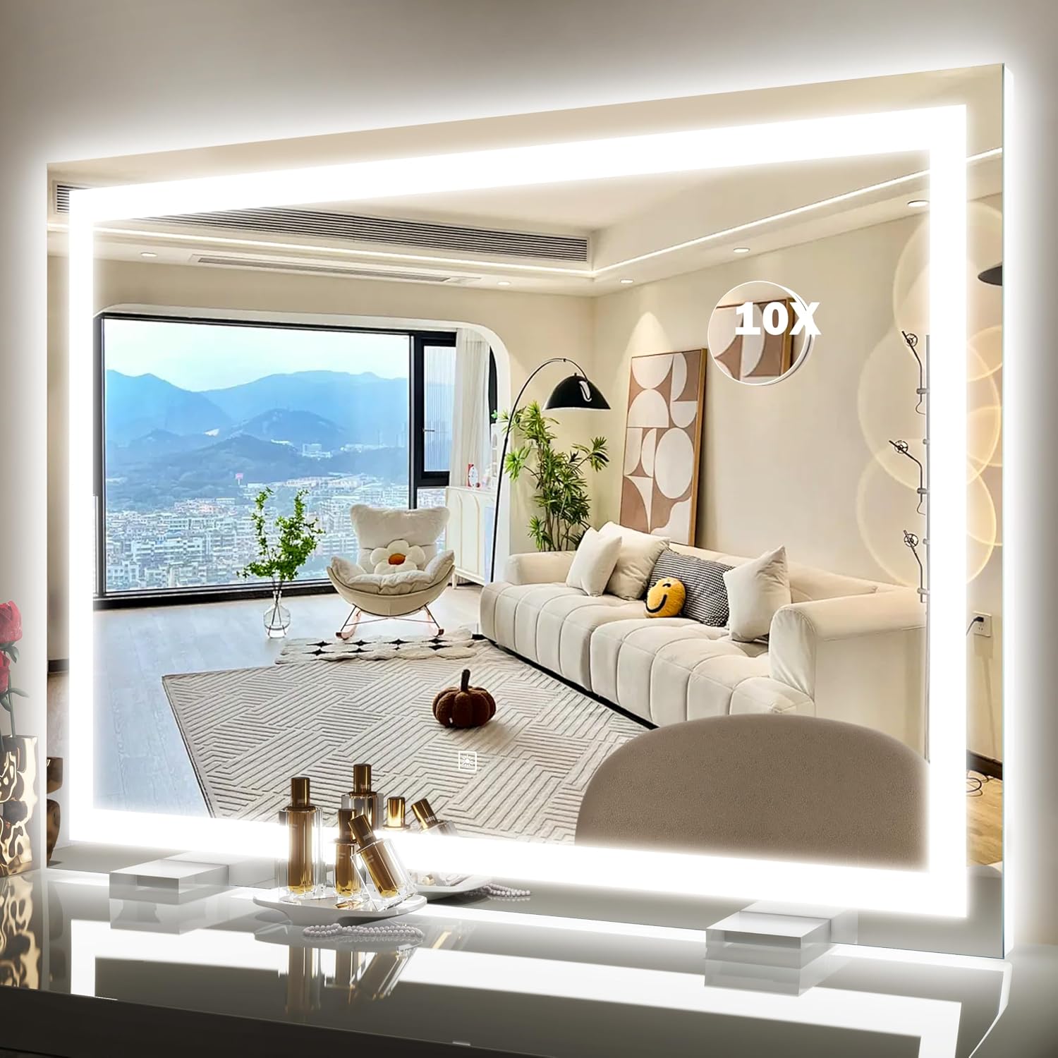 Detalle de ROLOVE 38"x28" Lighted Vanity Mirror, Dimmable 🪞