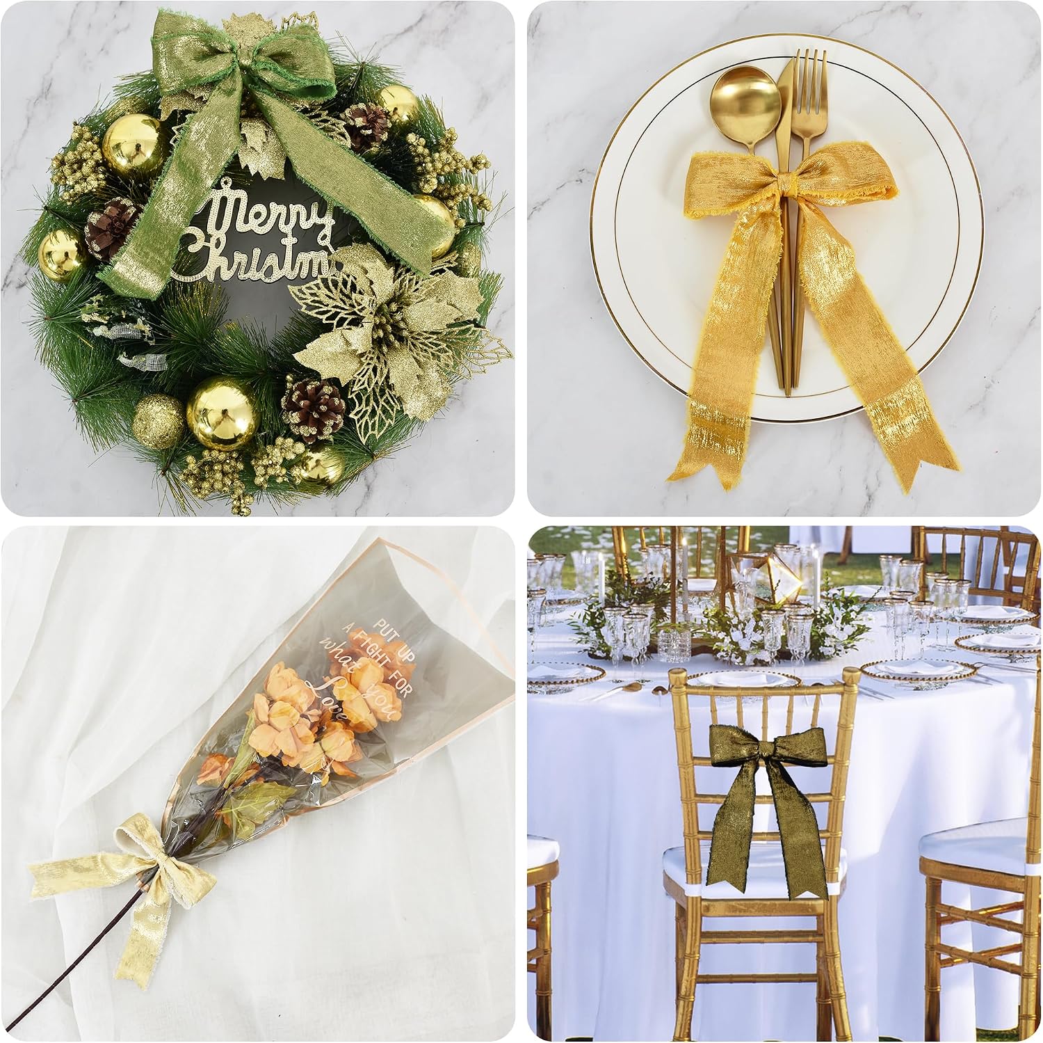 Detalle de RIBBOOO Gold Ribbon 1.5-Inch