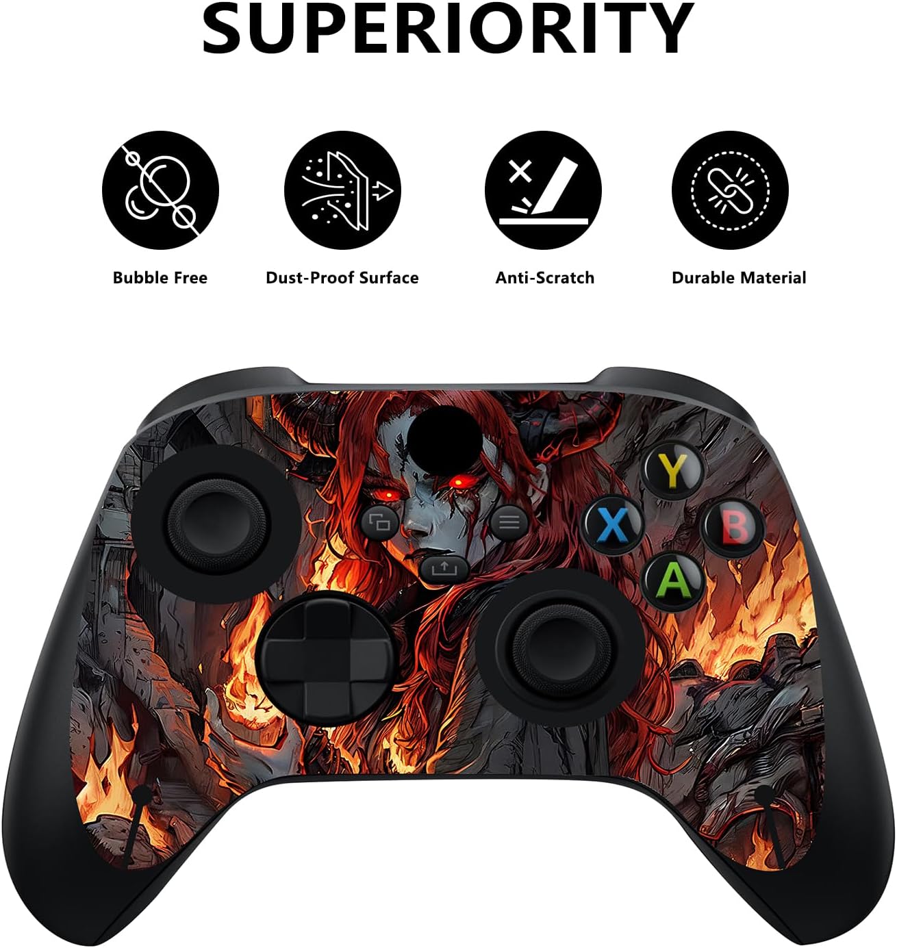 Detalle de PlayVital Custom Vinyl Skins for Xbox Series X – Flame Envoy