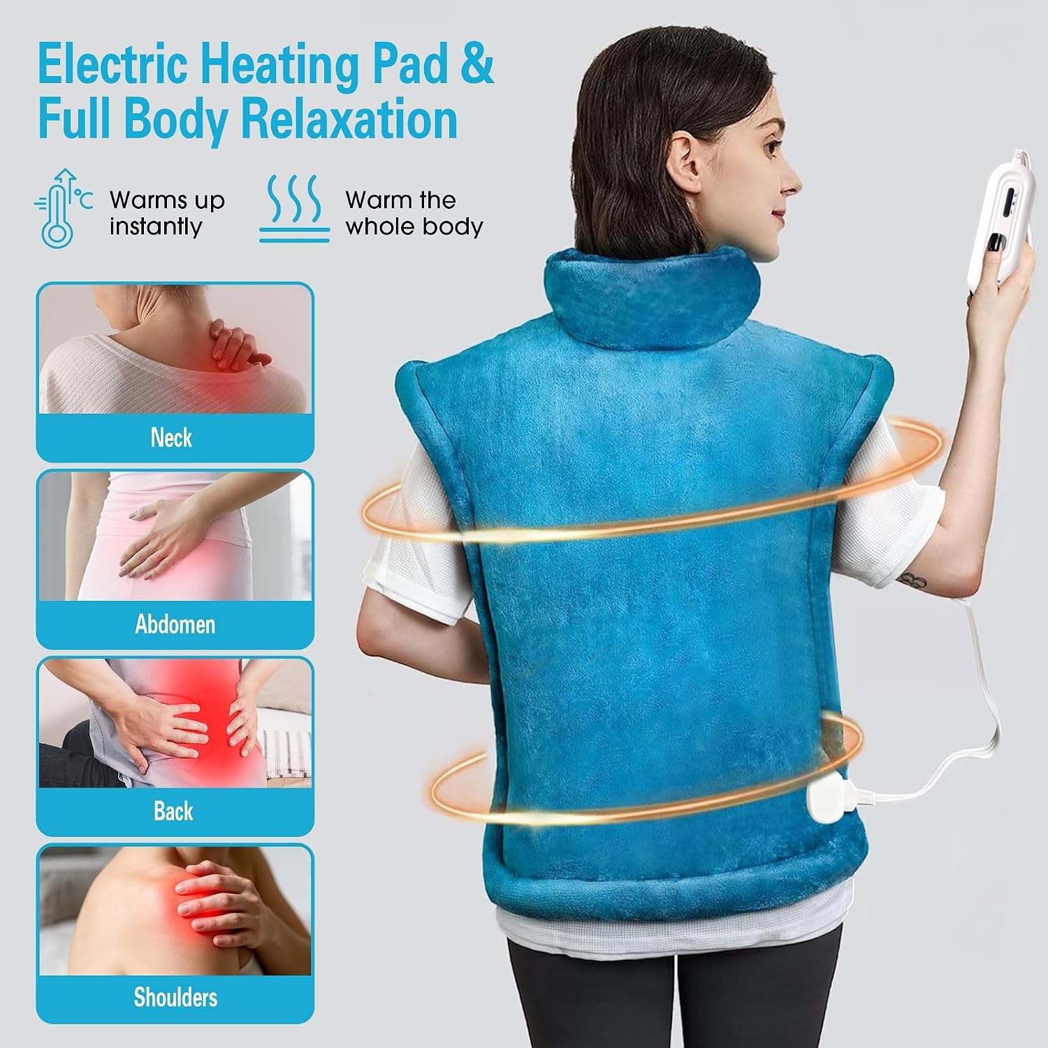 Thumbnail 1 de Tefici NA-H1622D Electric Heating Pad, 24" × 33" Flannel, 3 Heat Levels