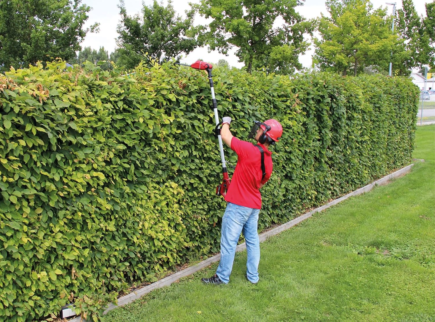 Thumbnail 3 de Einhell Cordless Long Reach Hedge Trimmer 18V Power X-Change (GE-HH 18/45 Li T Solo Pole Hedge Trimmer)