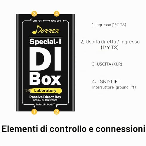 Thumbnail 3 de Donner Professionale DI-Box Passivo ad Alte Prestazioni Special-Ⅰ – Box Diretto 1/4" a XLR Bilanciato/Sbilanciato
