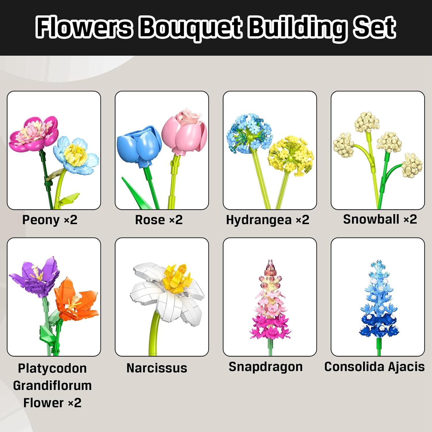 Thumbnail 6 de PLAXSOON Blume Bausteine Botanischer Strauß