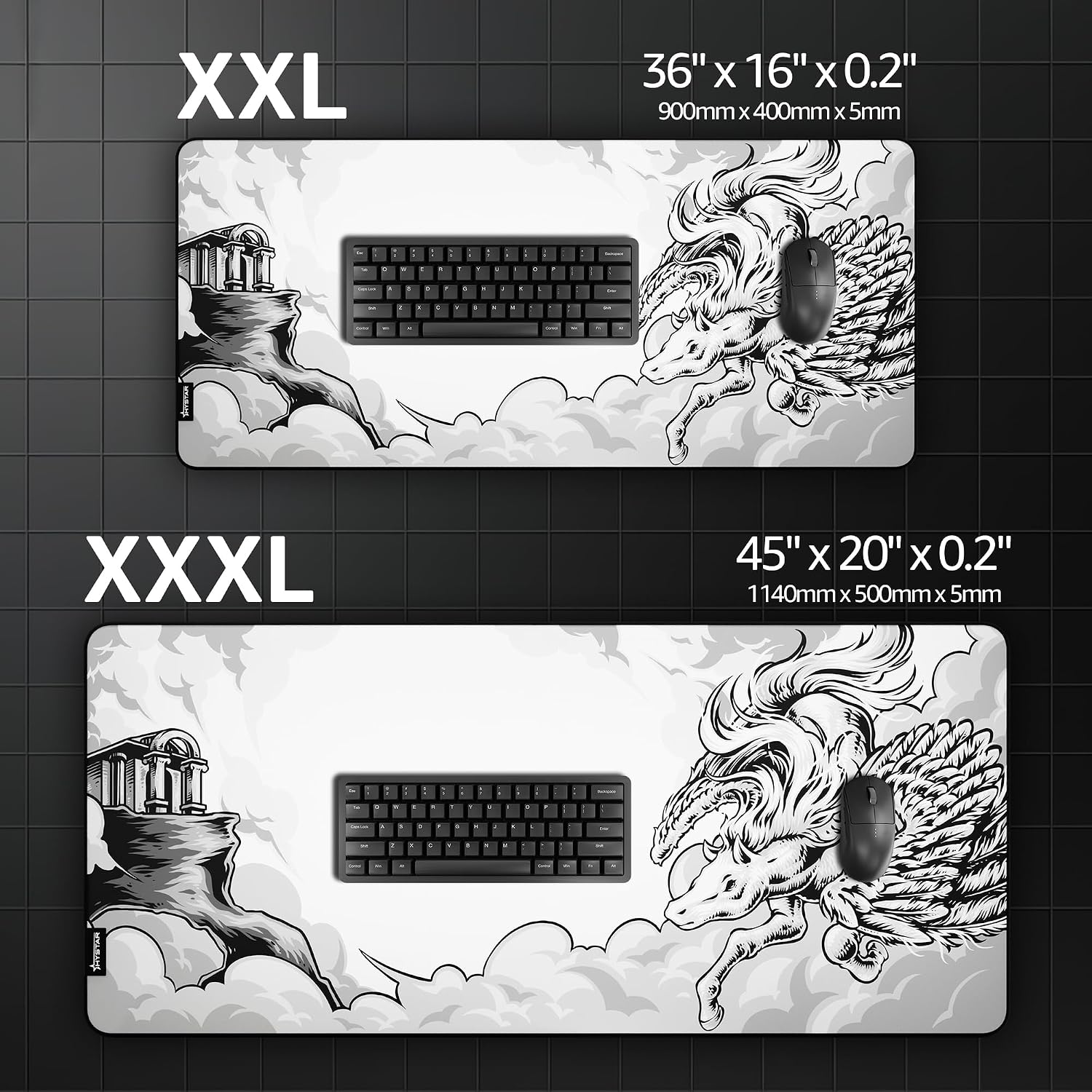 Thumbnail 6 de Hystar XXL 91 × 40 cm – podkładka gamingowa 5 mm, wodoodporna, Pegaz