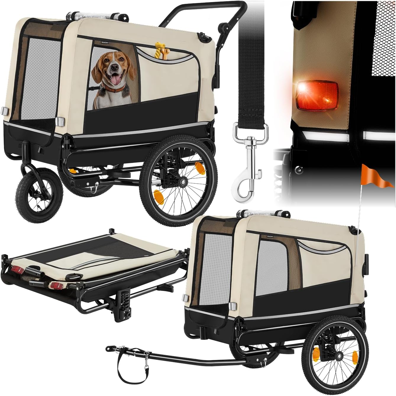 tectake Fahrradanhänger mit 40 kg Belastung