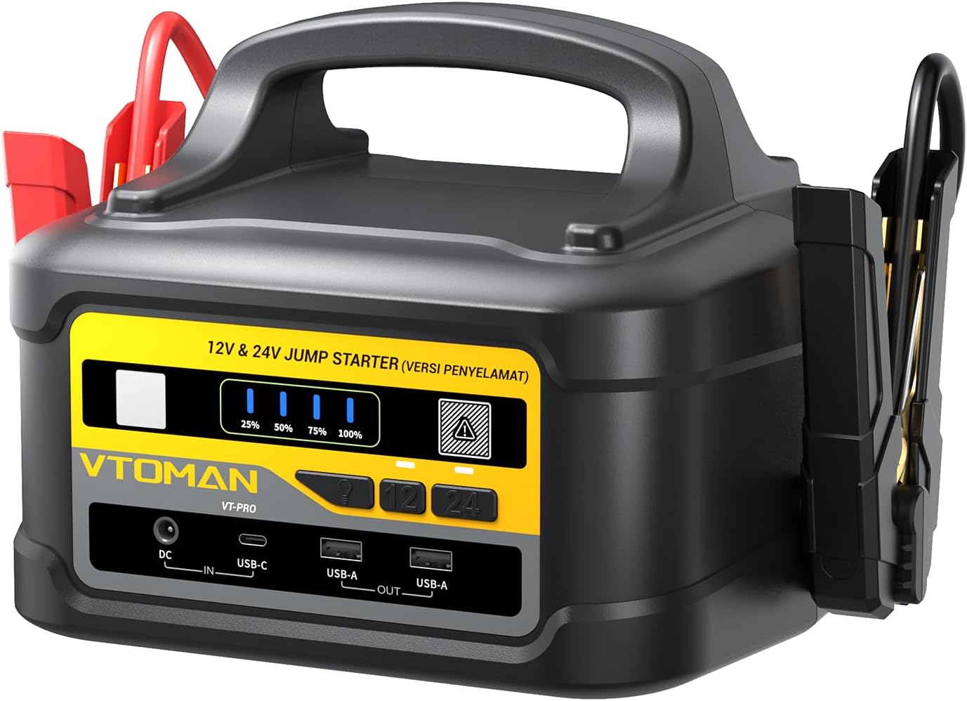 Detalle de VTOMAN VT-PRO 10000A Jump Starter Power Pack (12V/24V) with 58800mAh Capacity