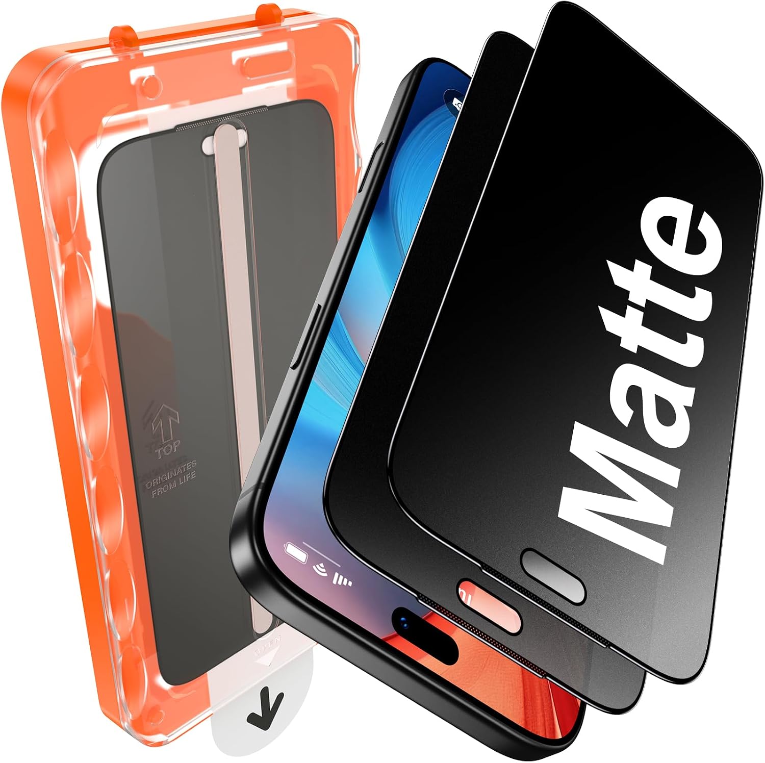 Detalle de UniqueMe iPhone 18 Pro Matte Privacy Screen Protector, 2-Pack