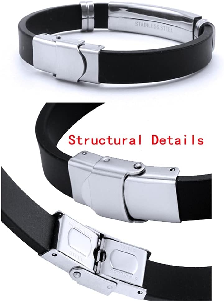 Detalle de HAYOUWAY Einstellbar Silikonarmband aus Edelstahl – Geschenk für Sohn, Tochter, Damen & Herren