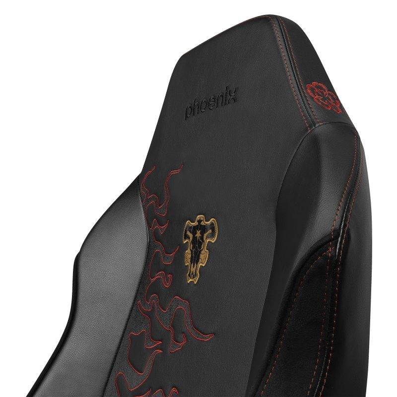 Detalle 2 de Silla gaming Phoenix Monarch Black Clover Edición Asta XL – cuero PU y terciopelo