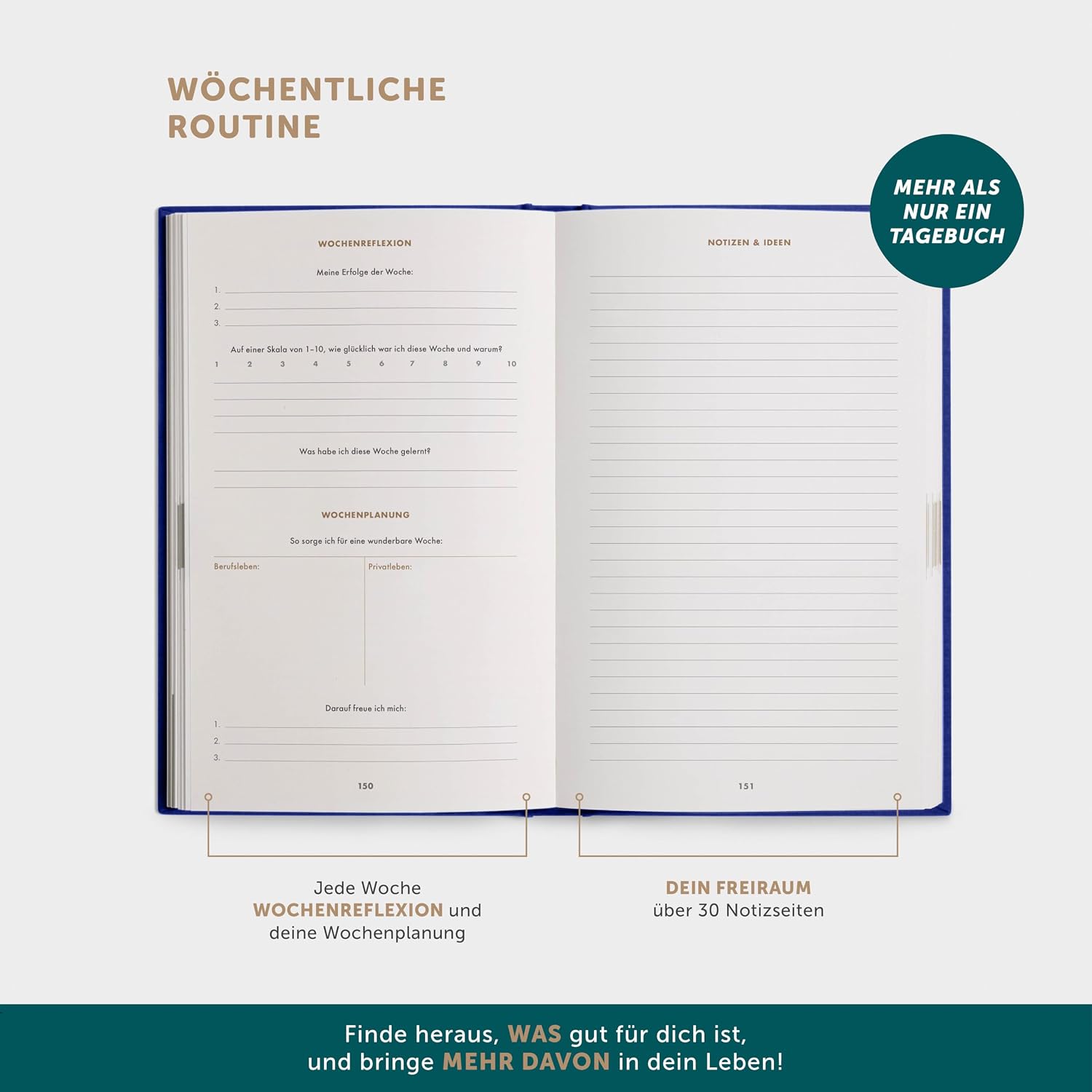 Detalle 2 de 6-Minuten Tagebuch 2026 – Dankbarkeit & Achtsamkeit 📔
