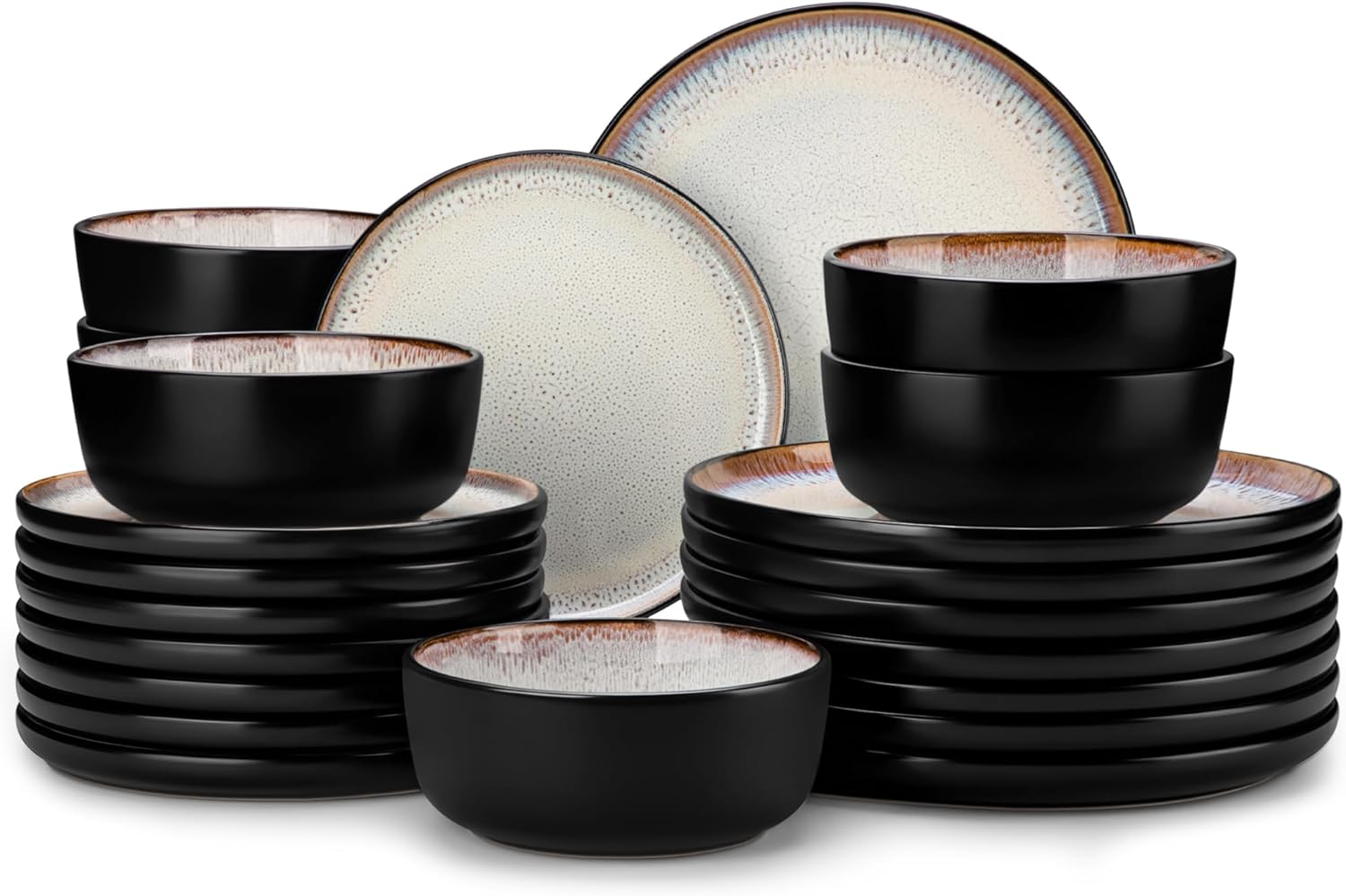 Detalle de vancasso AMBER Stoneware Dinnerware Set 24pc