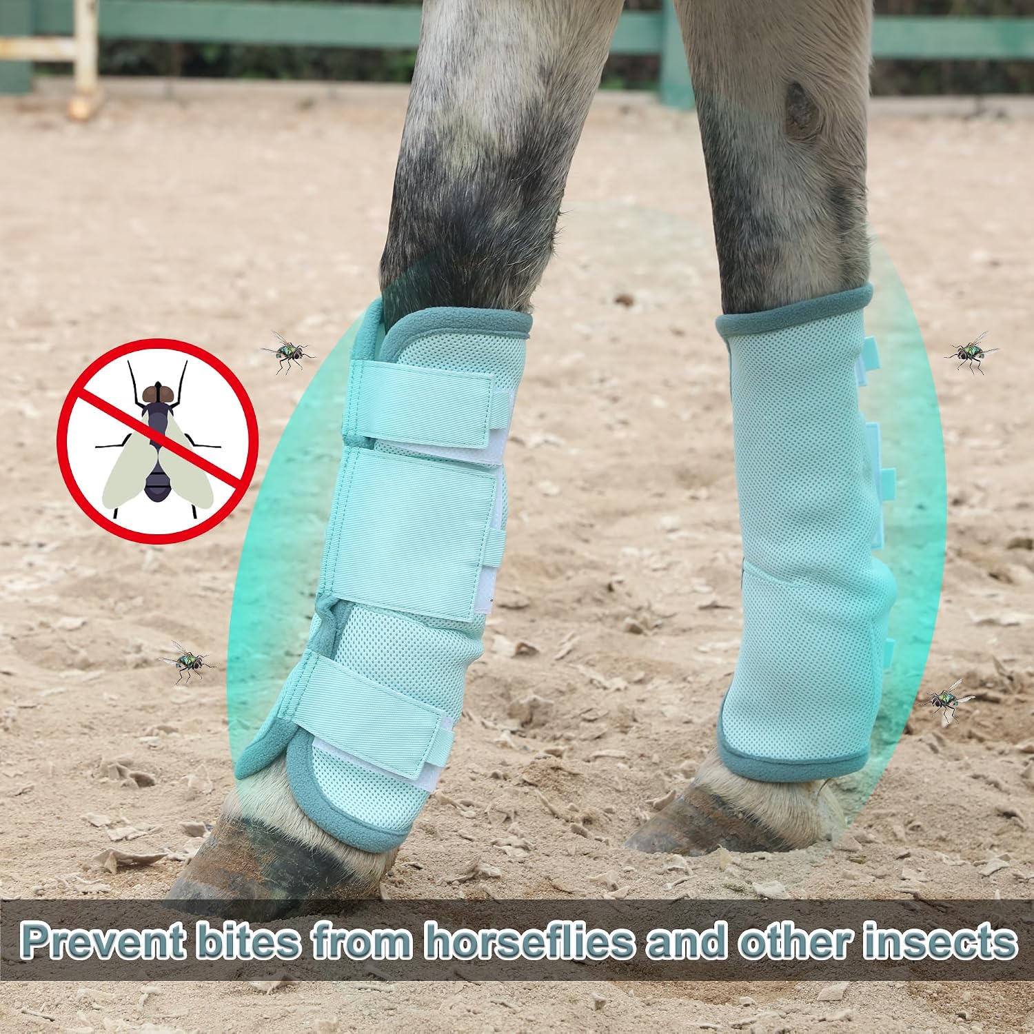 Thumbnail 4 de Gallopoff Horse Fly Boots Set of 4, Sky Blue 🐴