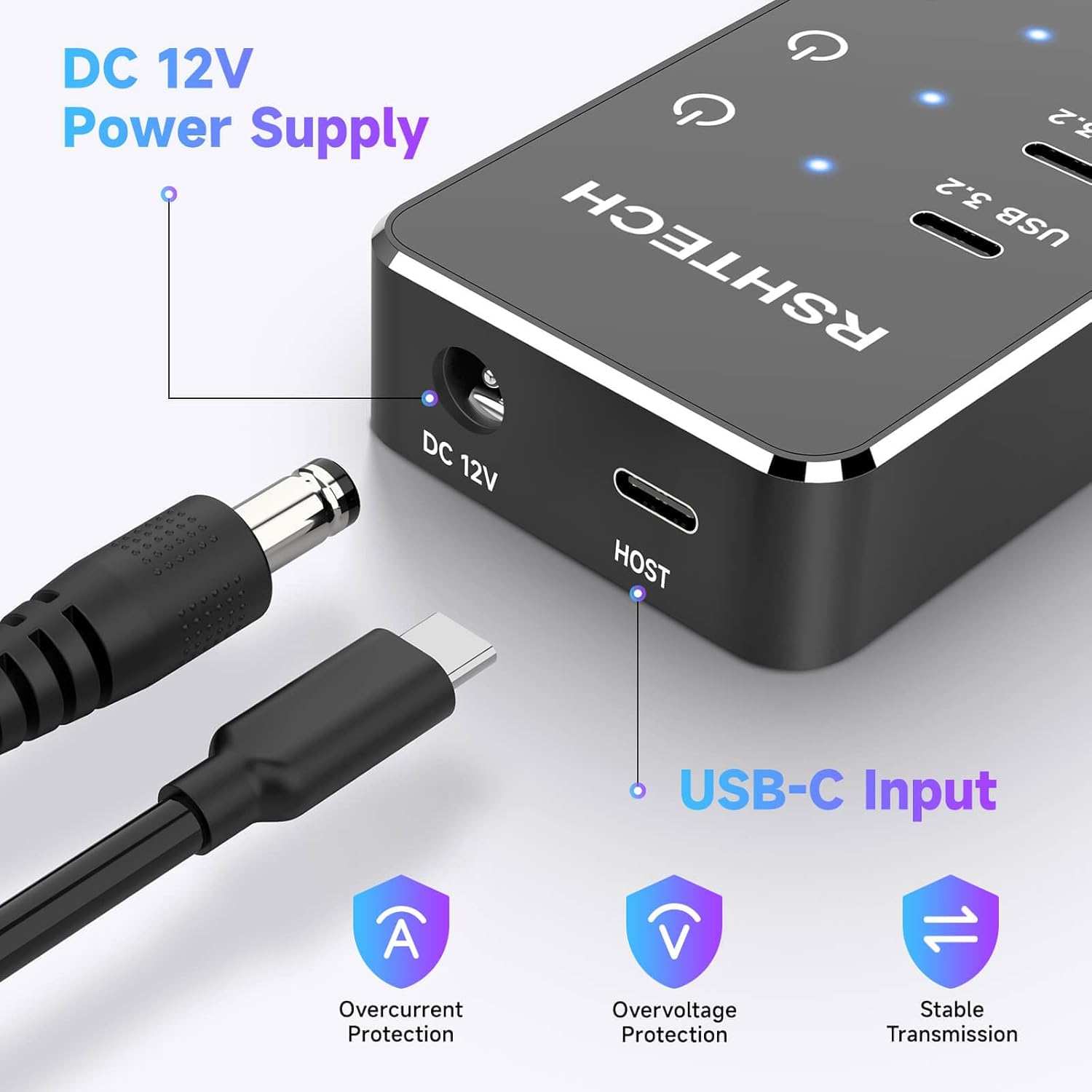 Thumbnail 5 de RSHTECH 10‑Port USB C/3.2 Hub 60W