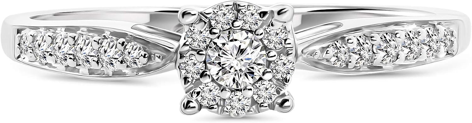 Thumbnail 2 de MIORE Bague de Fiançailles en Or blanc 9K (375) 0,20 Ct avec Diamants – Bijou élégant et éthique