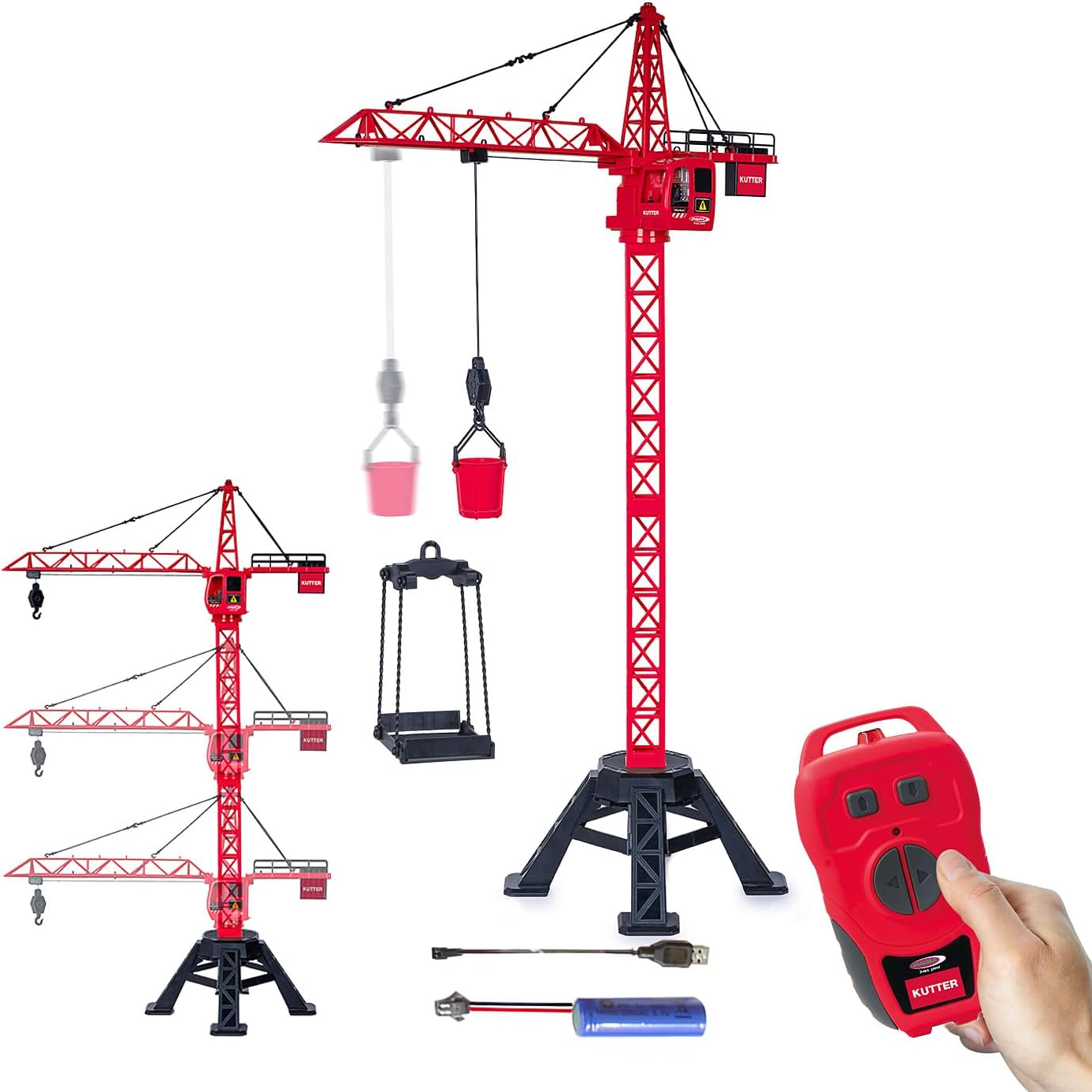 Detalle de Jamara Kutter XL 99 IR 406321 – żuraw wieżowy 99 cm z pilotem i LED