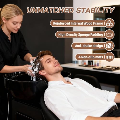 Thumbnail 5 de WestWood Salon Shampoo Chair with ABS Basin, Reclining Backrest and Mixer