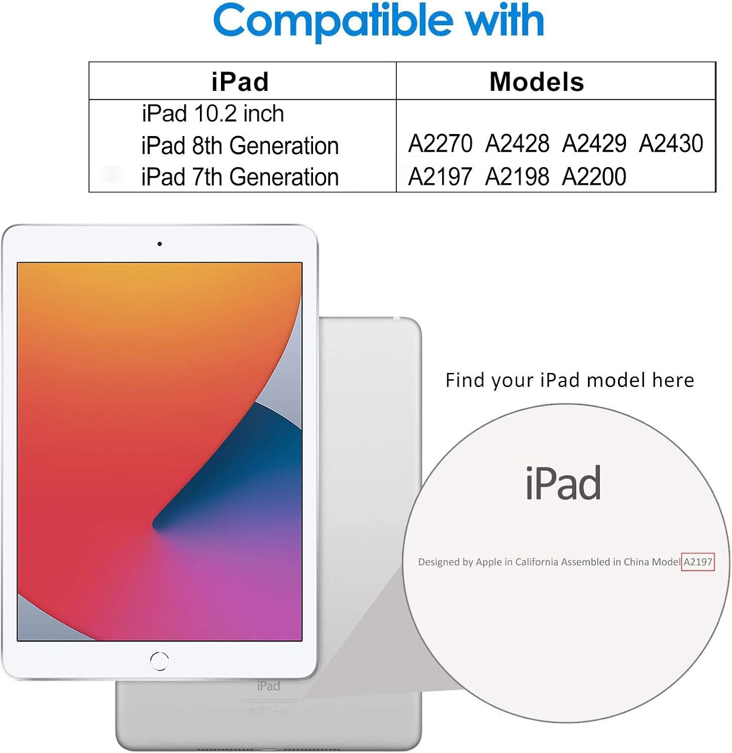 Thumbnail 1 de Gerutek Schutzhülle für iPad 9./8./7. Generation (10,2 Zoll) – stoßfest, 360° Drehständer, Handschlaufe & Schultergurt, Blau