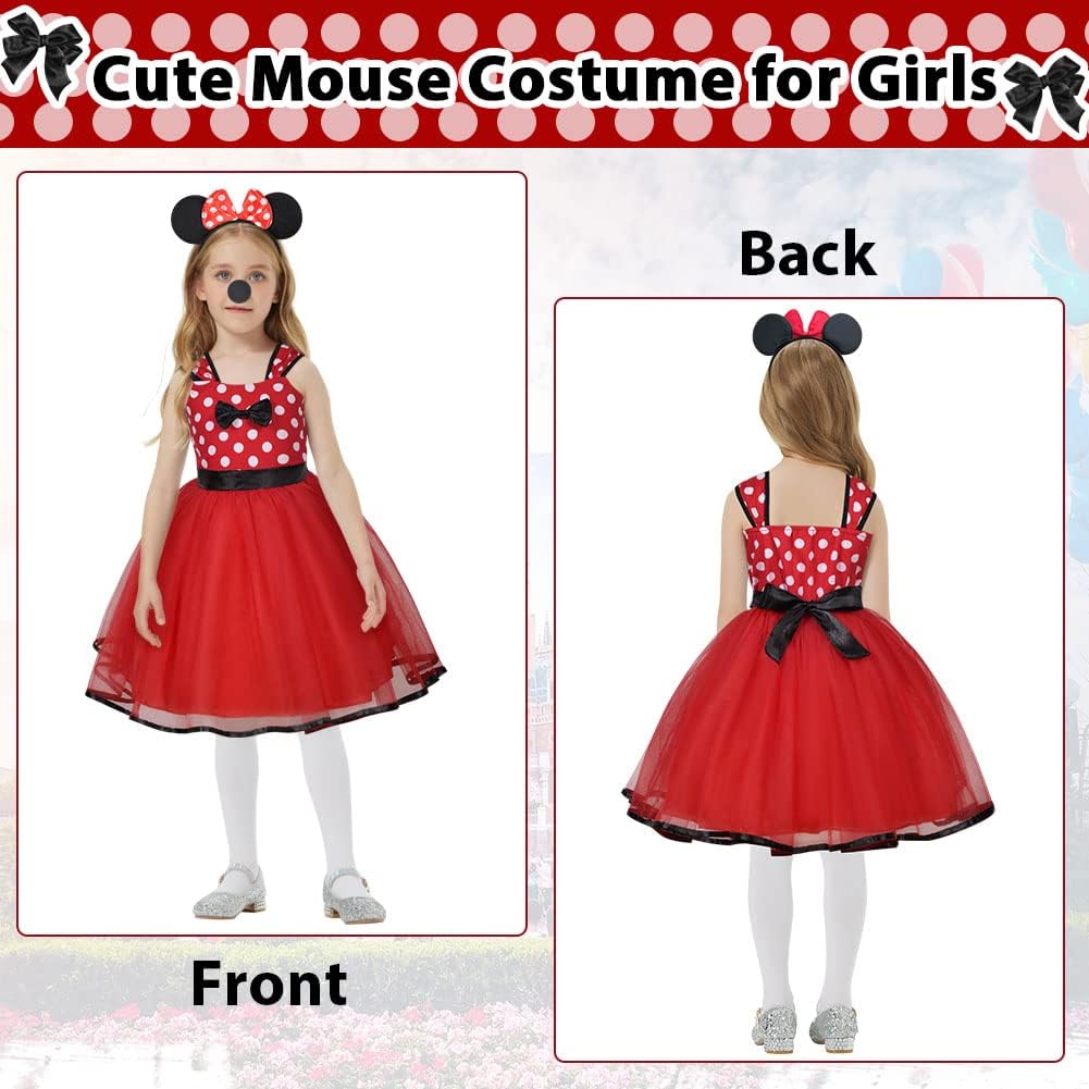 Detalle 2 de ACWOO Ragazza Minnie Pois Abito Principessa 4 pezzi