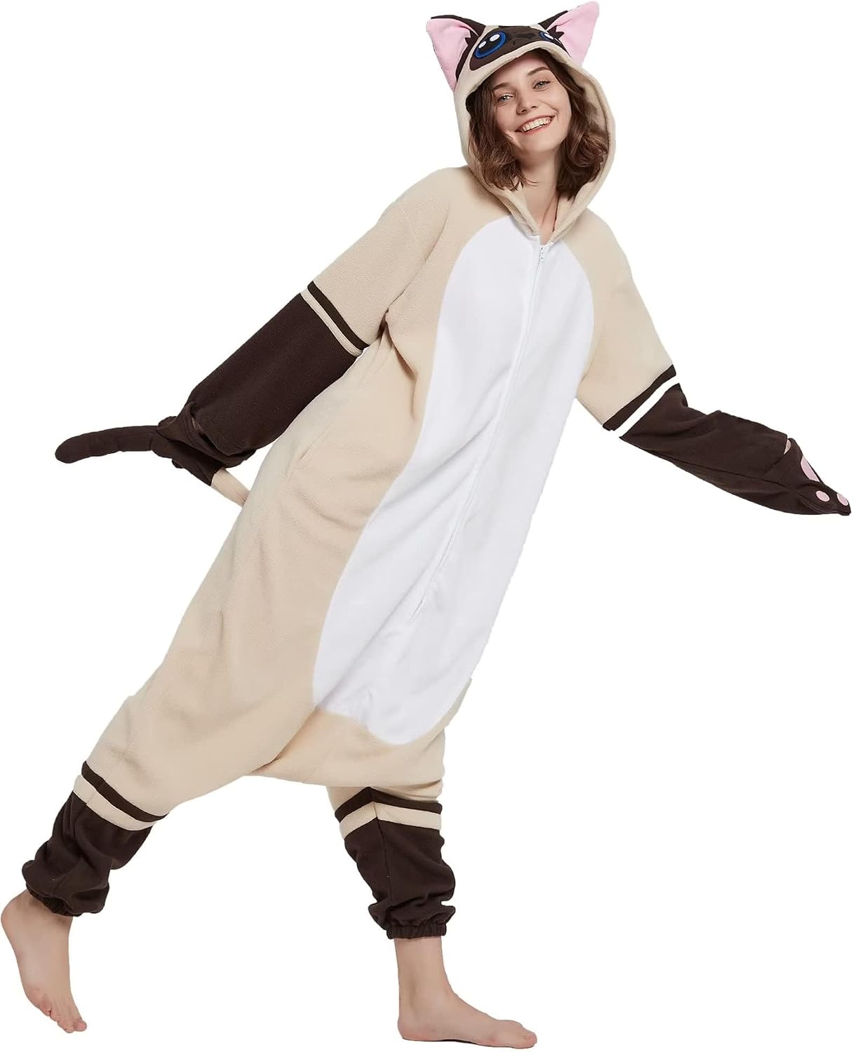Detalle de DarkCom Adult Animal Onesie, Polar Fleece Cosplay Pajamas with Hood and Pockets
