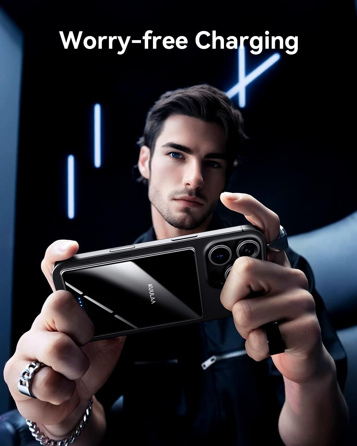 Thumbnail 6 de Kuulaa MagSafe Power Bank Ultra-Slim 5000mAh (Magnetic Wireless Charger) – Mirror Black