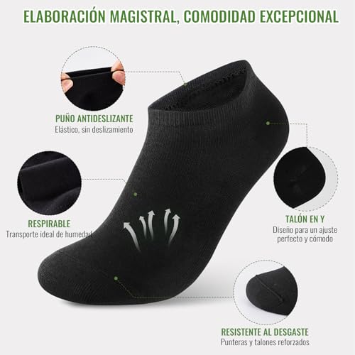 Thumbnail 8 de Effeet 10 pares Calcetines tobilleros de bambú para hombre y mujer – Verano, absorbentes, ultrafinos y transpirables