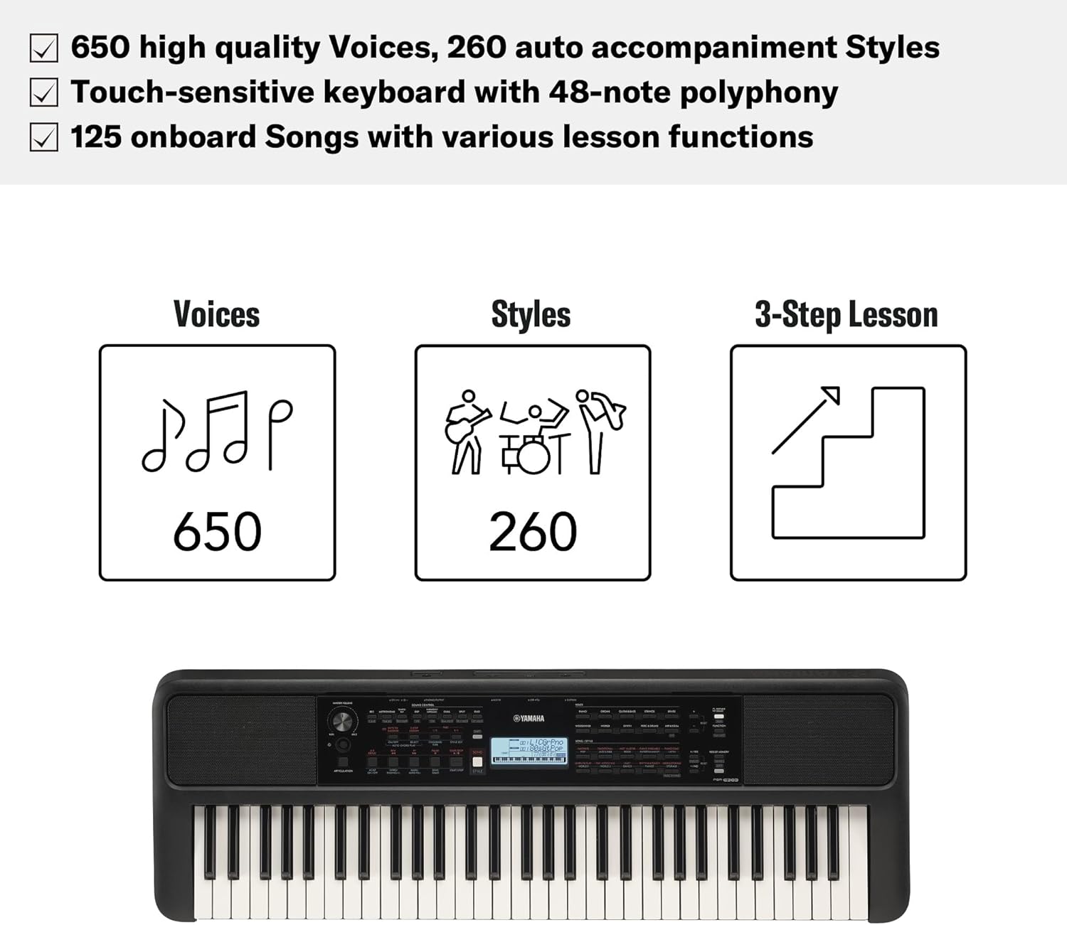Thumbnail 4 de YAMAHA PSR-E383 Teclado portátil con 650 voces y clases online 🎹