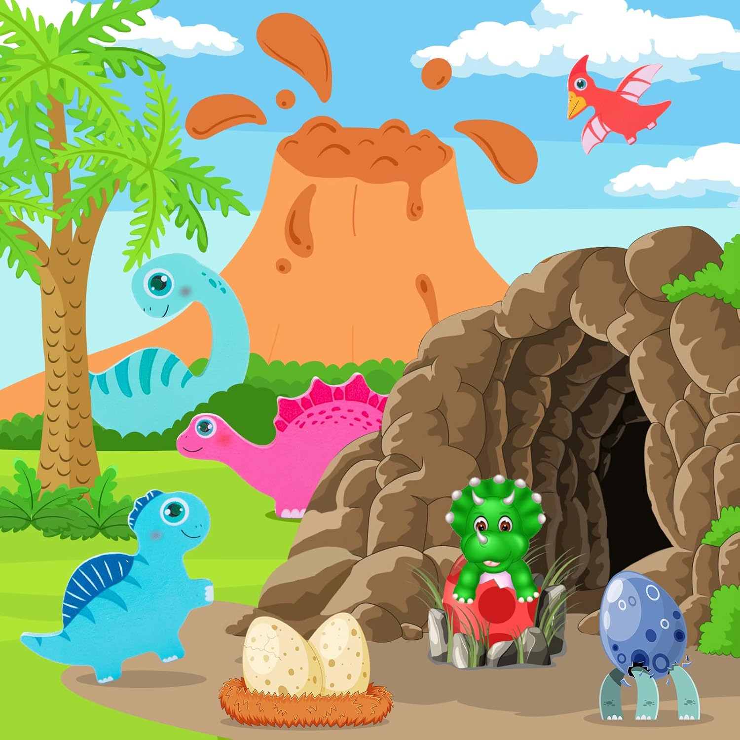 Detalle 2 de Holzpuzzle Dino Eier für 12-36 Monate 🧩