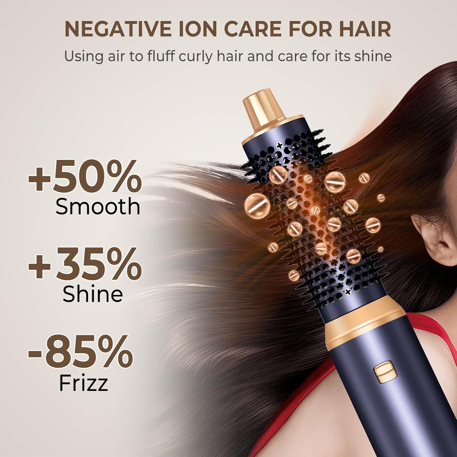 Detalle de UKLISS Set Styler per capelli 5 in 1 con airstyler, air curlers e asciugacapelli (blu)