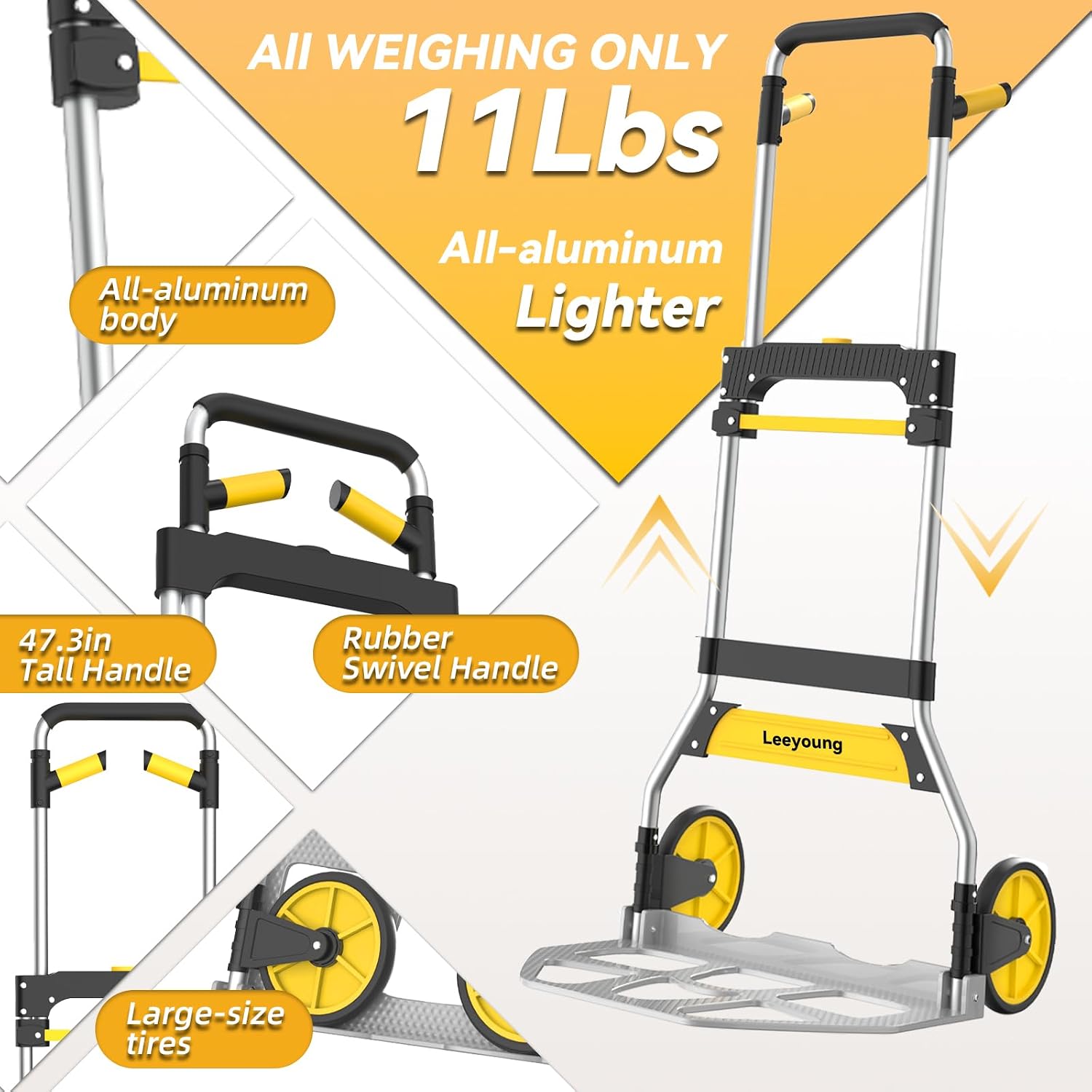 Detalle 2 de Leeyoung Folding Hand Truck, 309 lb Capacity