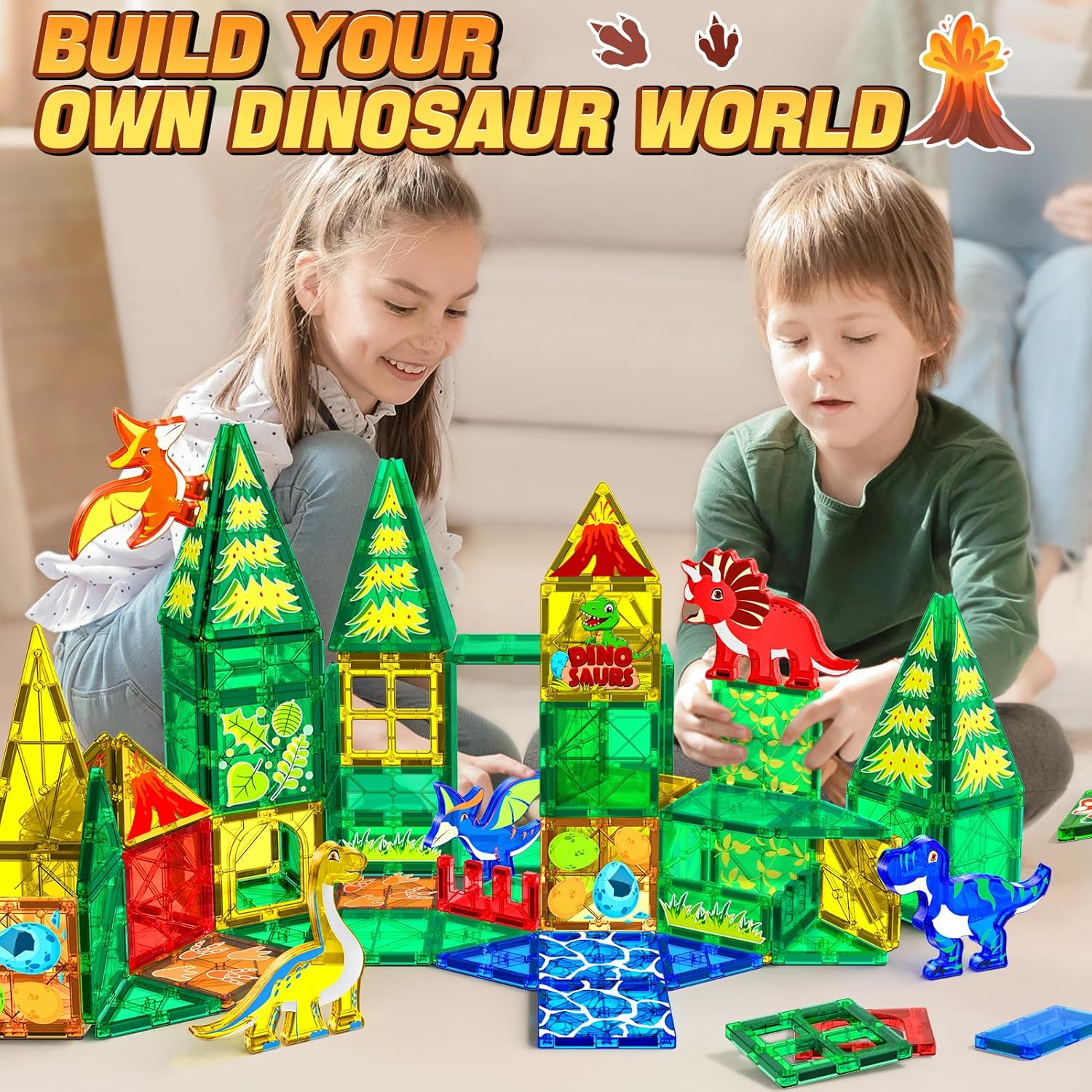 Thumbnail 4 de Magnetic Tiles Dinosaur World 3+ magnetic blocks 🧩