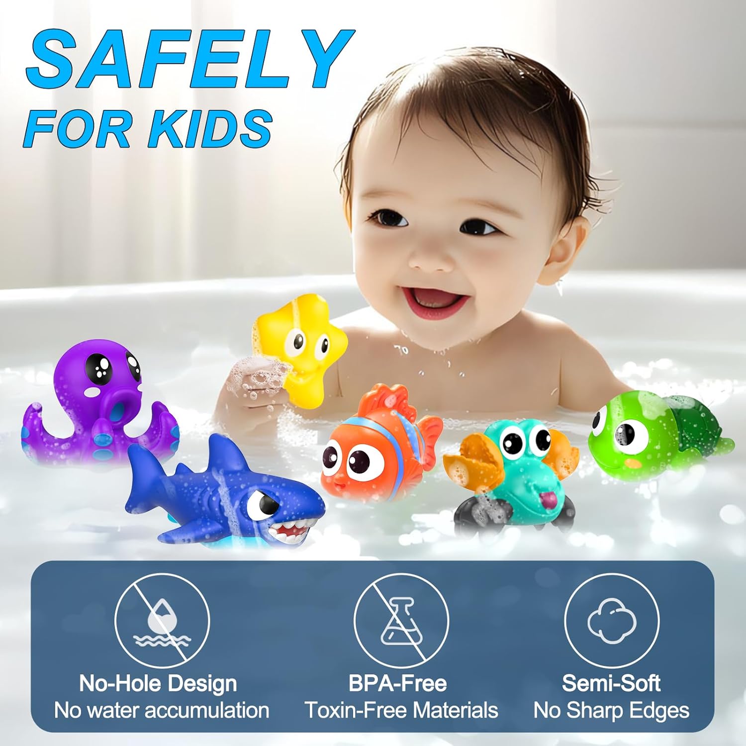 Thumbnail 2 de No Hole Mould Free Baby Bath Toys for Toddlers 1-3