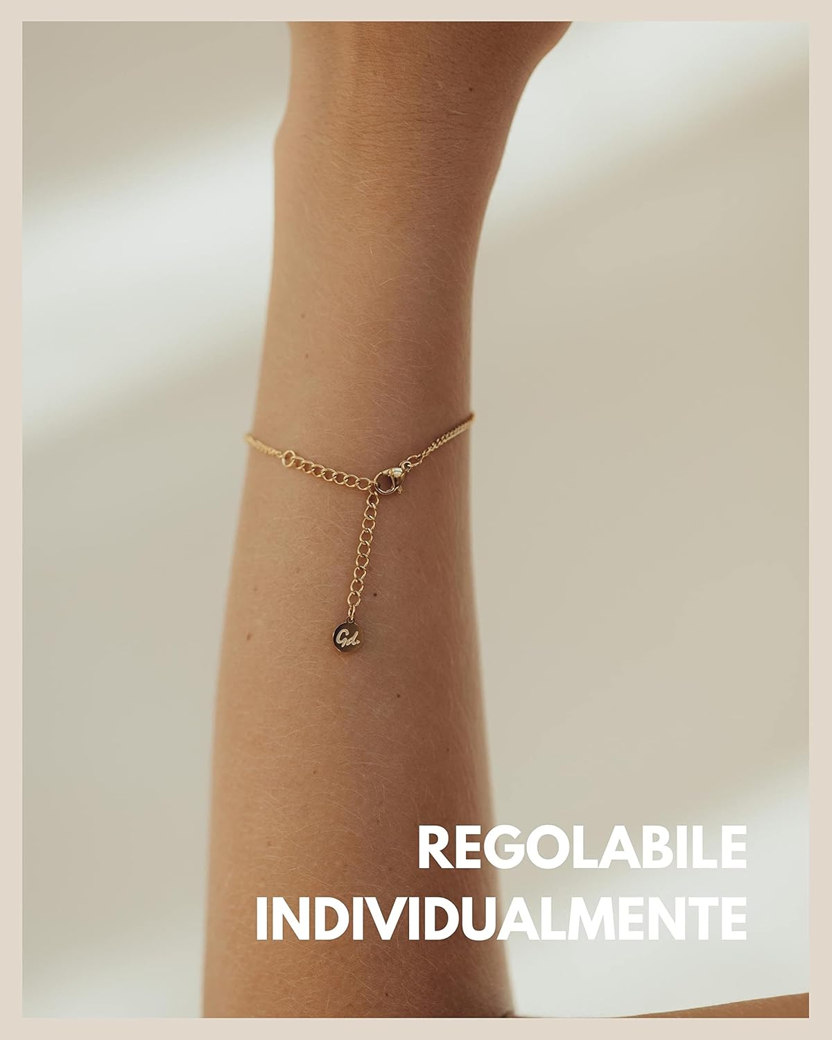 Detalle 2 de GD GOOD.designs bracciale cuore da donna regolabile (15,5–20,5 cm) in acciaio 316L