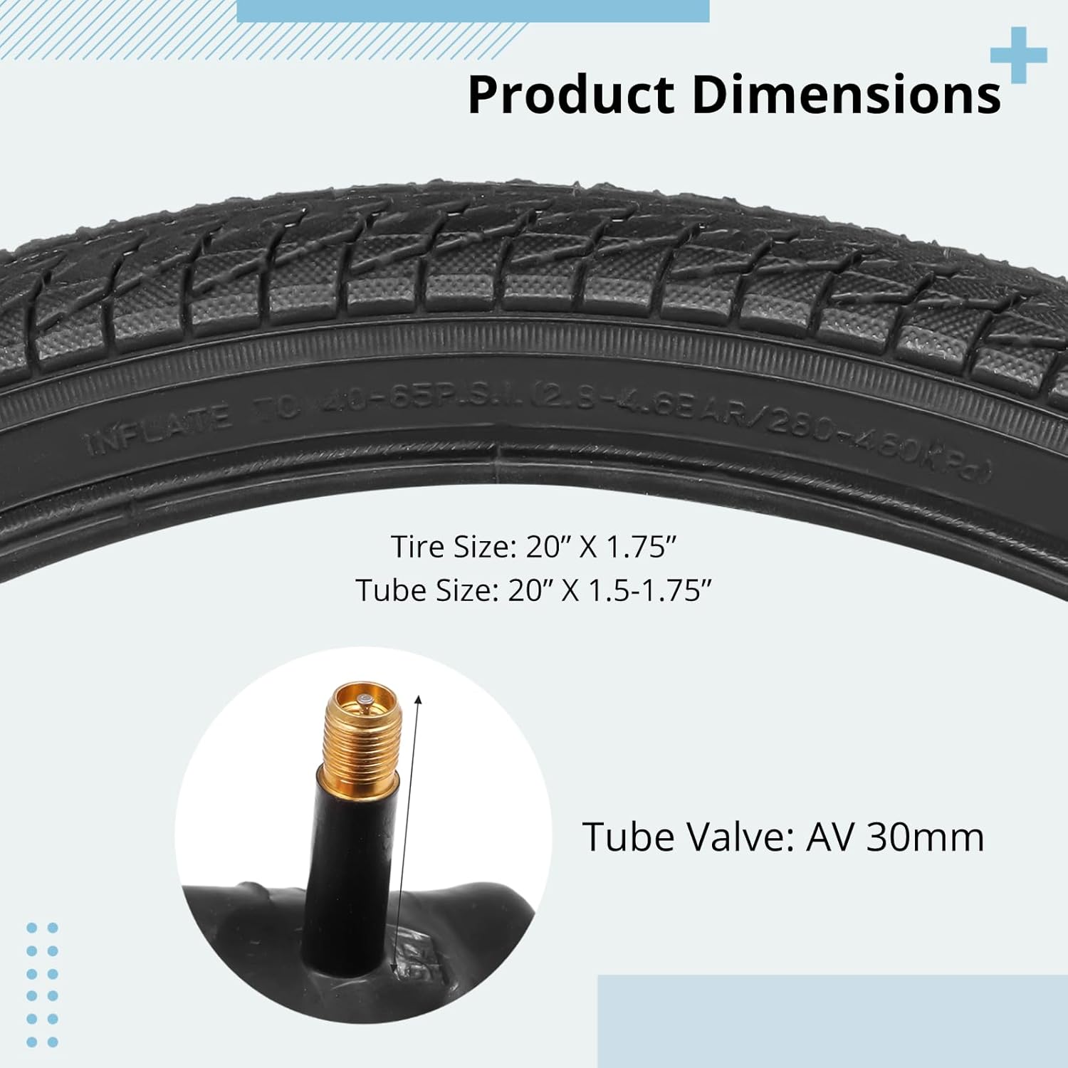 Thumbnail 4 de 20-Zoll Fahrradreifen Set 2er mit Schlauch