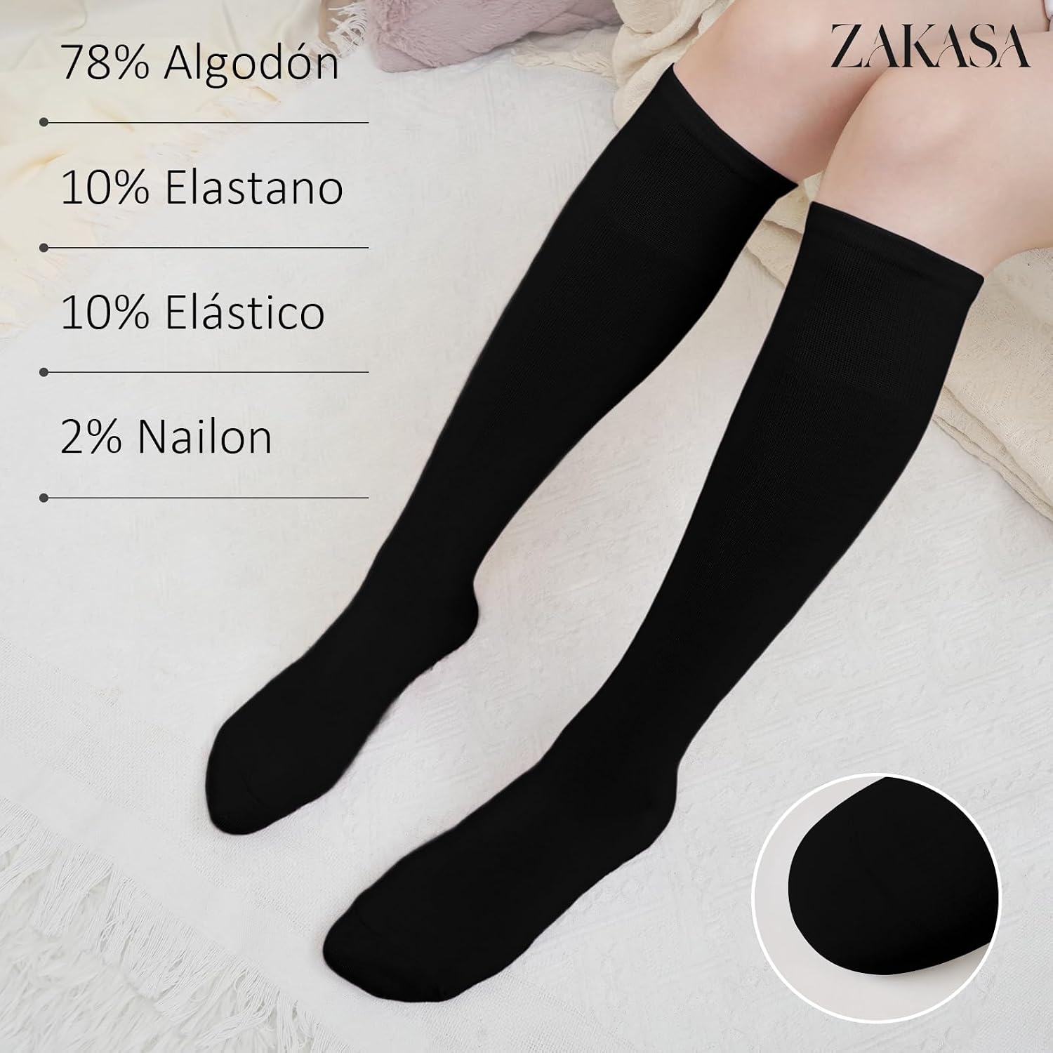 Thumbnail 2 de ZAKASA Calcetines Largos hasta la Rodilla 4 pares