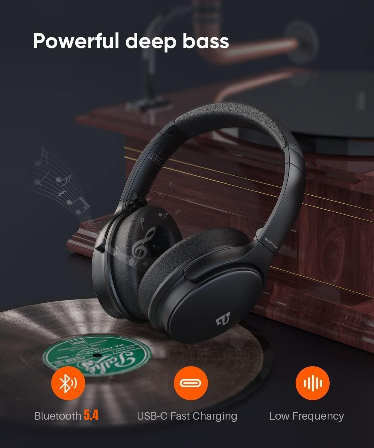Detalle 2 de INFURTURE H1 ANC headphones, 90H battery