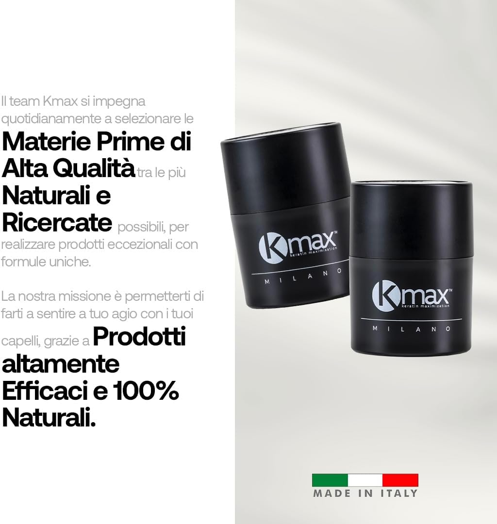 Detalle de Kmax Fibre Cheratina per Capelli 5 g – Polvere volumizzante naturale per capelli diradati (Castano scuro)