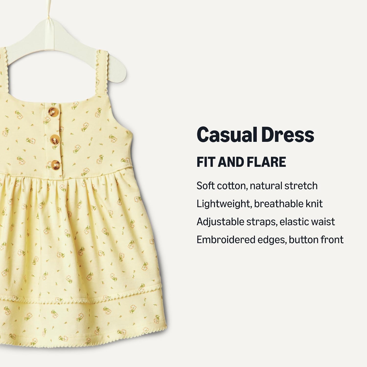 Detalle de Amazon Essentials x Sofia Grainge Toddlers and Baby Girls' Cotton Casual Fit and Flare Dress