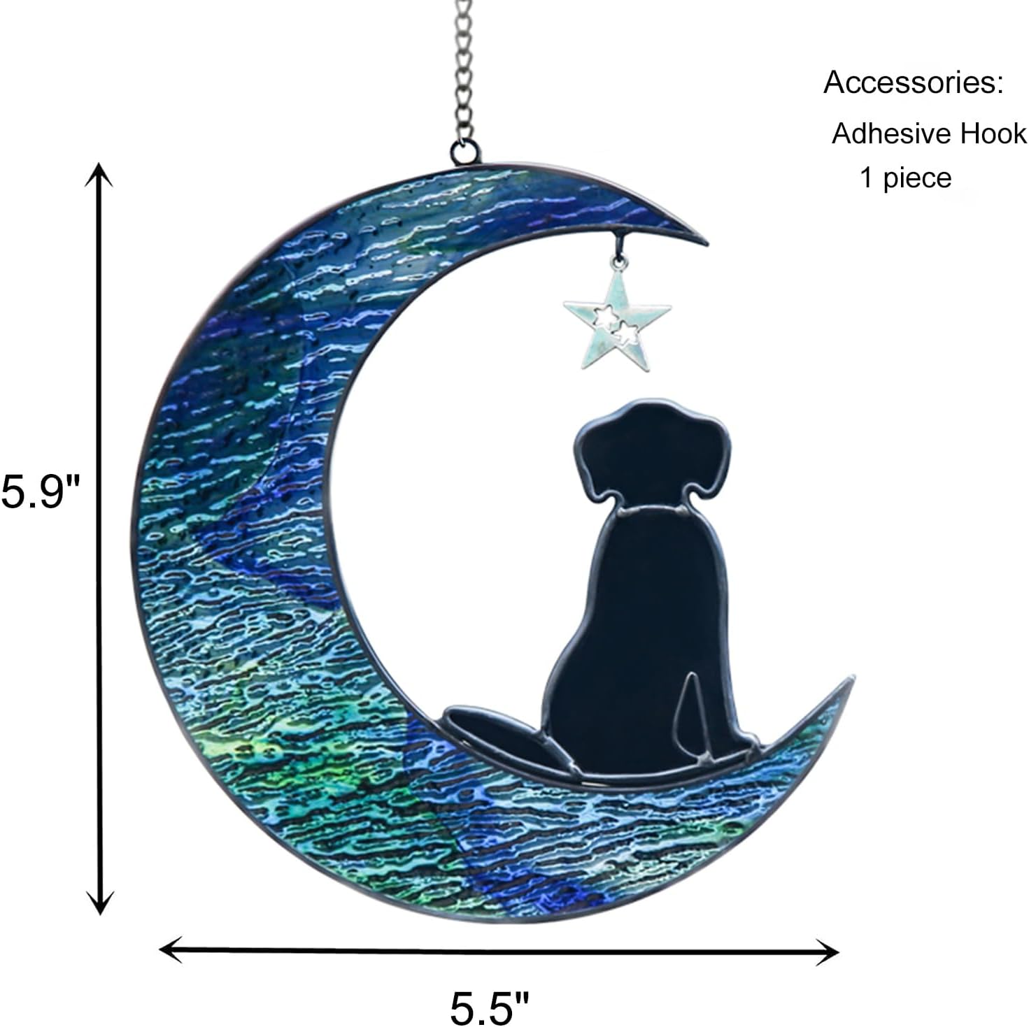Detalle 2 de Gedenkglas „Mond“ für Hundeverlust 🌙🕊